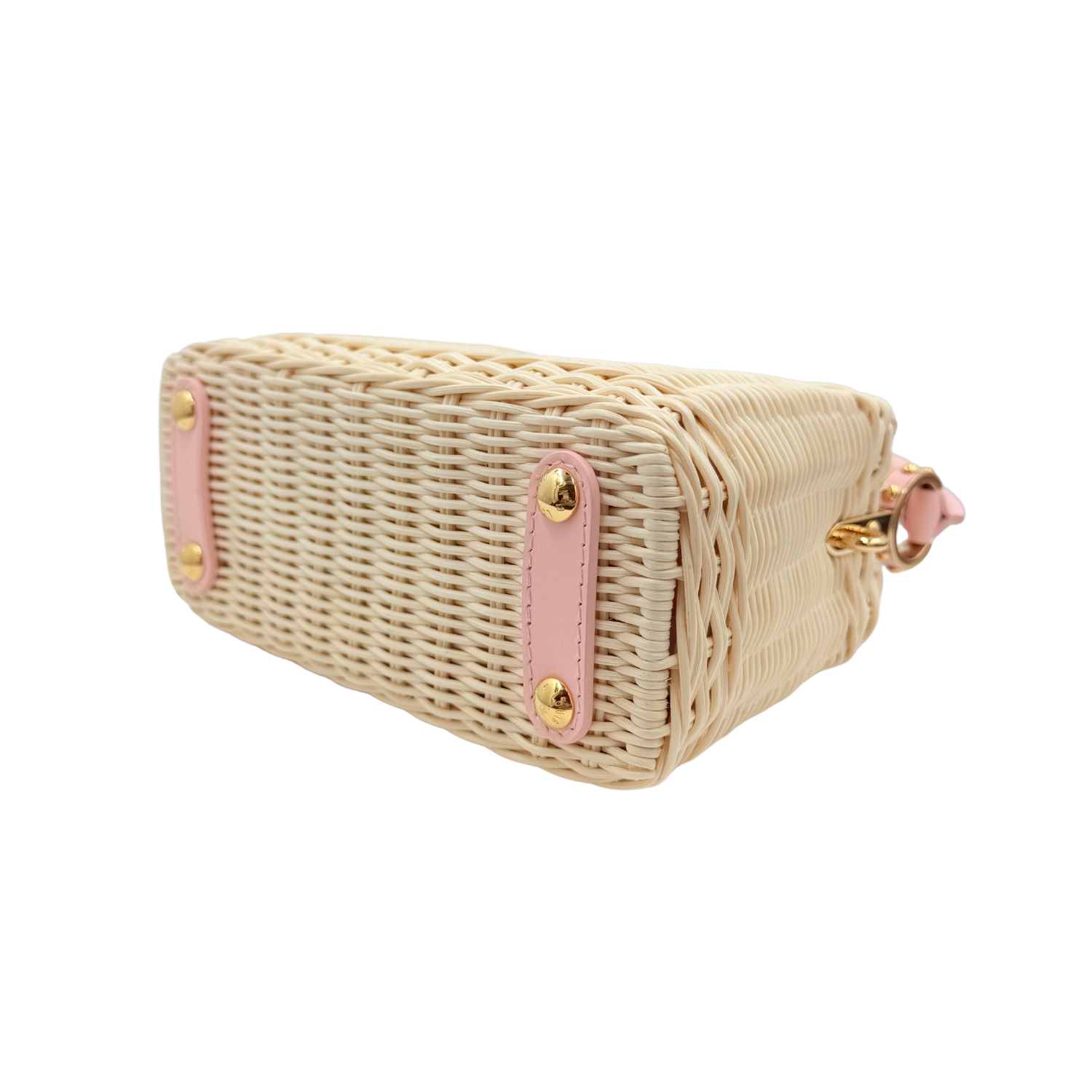Louis Vuitton Mini Capucine Rattan and Denim Pink