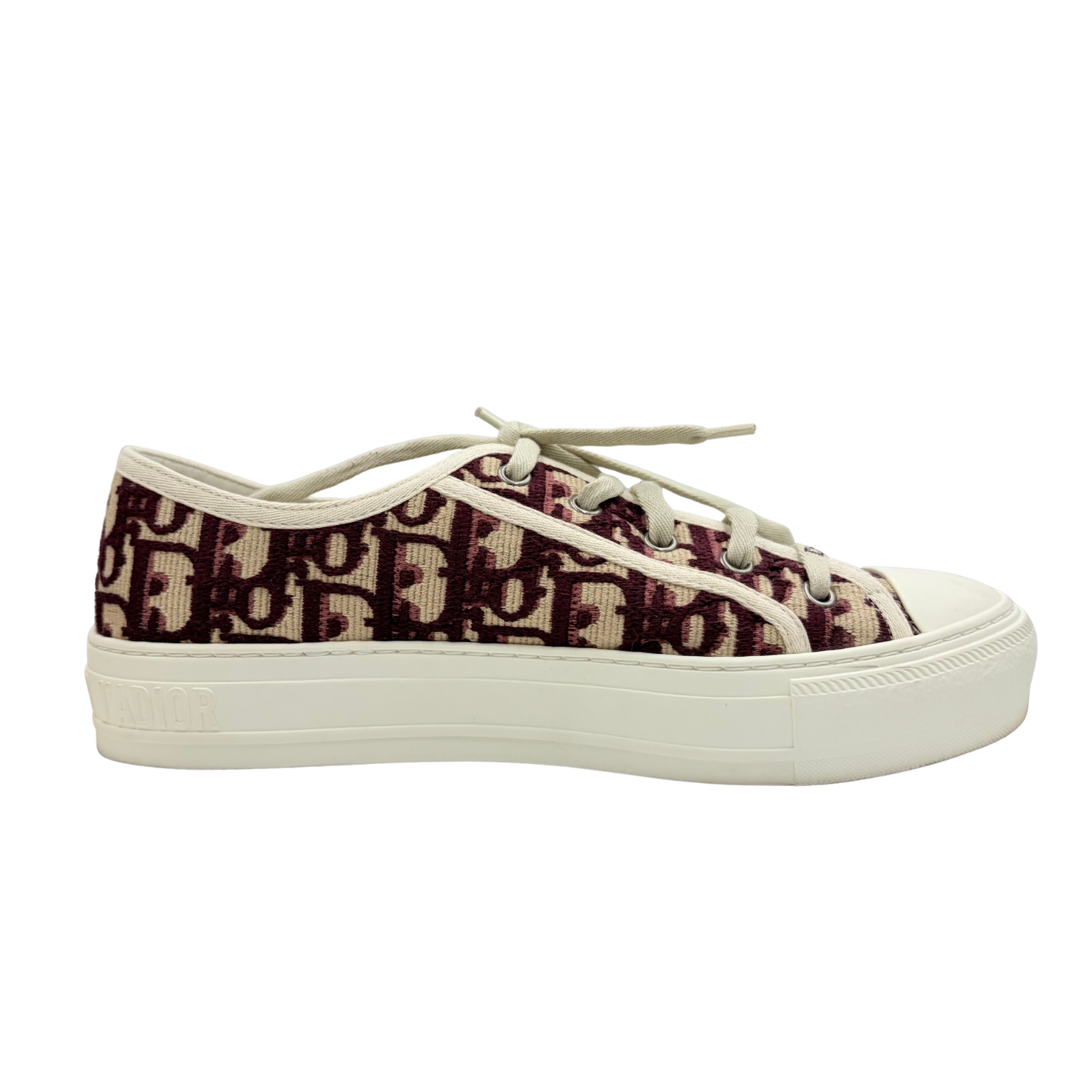 Christian Dior Walk'N Dior Oblique Jacquard Canvas Sneakers Burgundy
