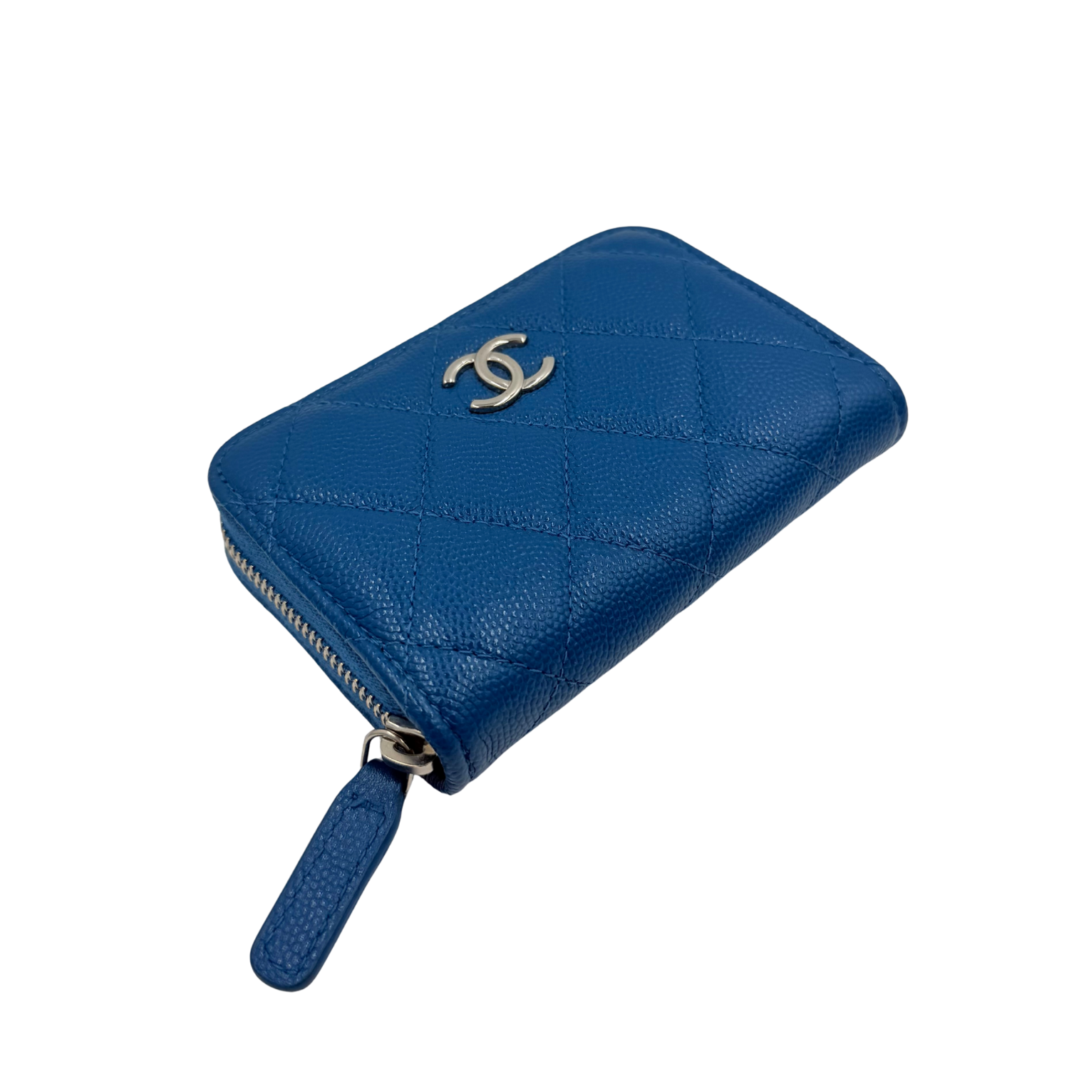 Chanel Small CC Zip Around Wallet Blue