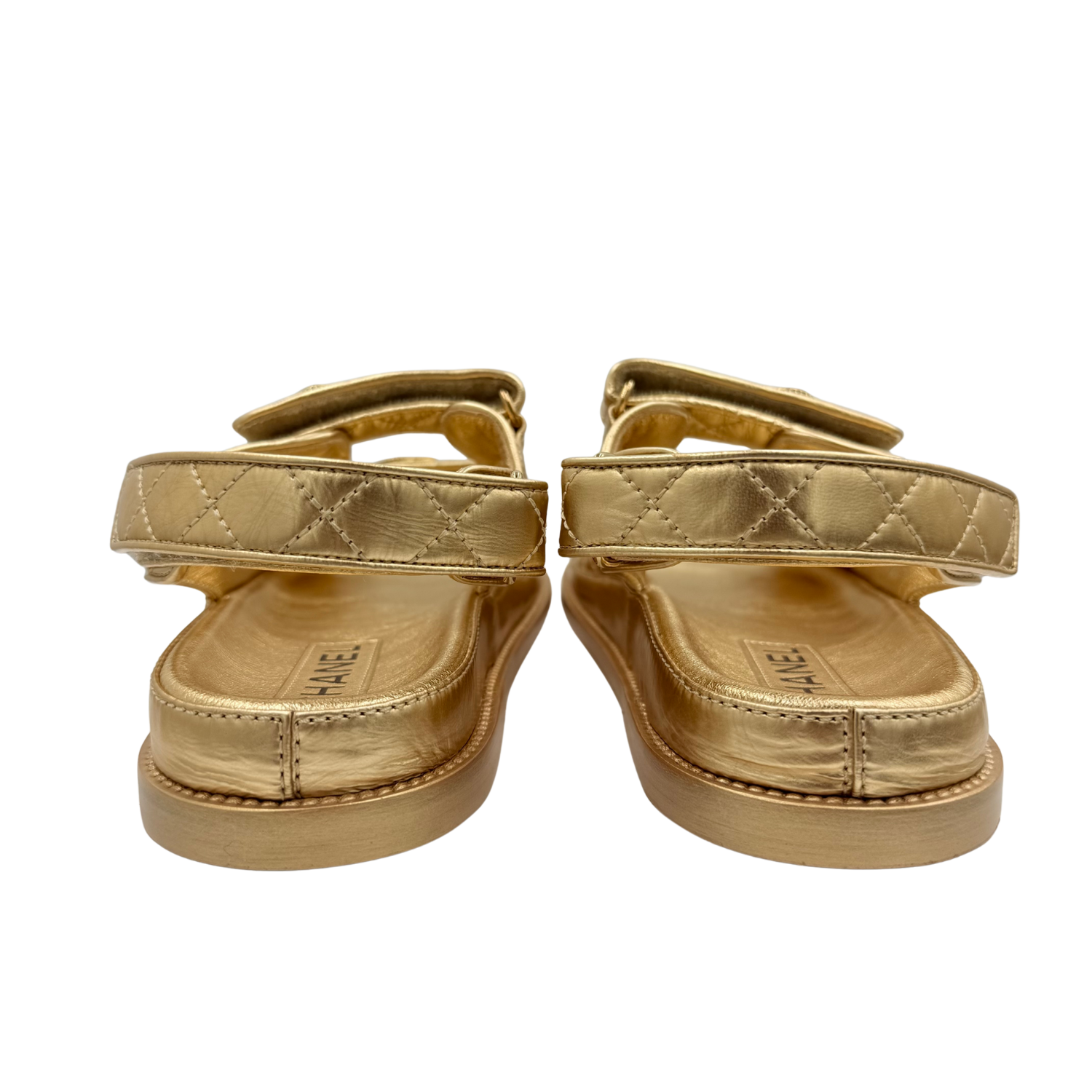 Chanel Limited Leather Dad Sandals Gold