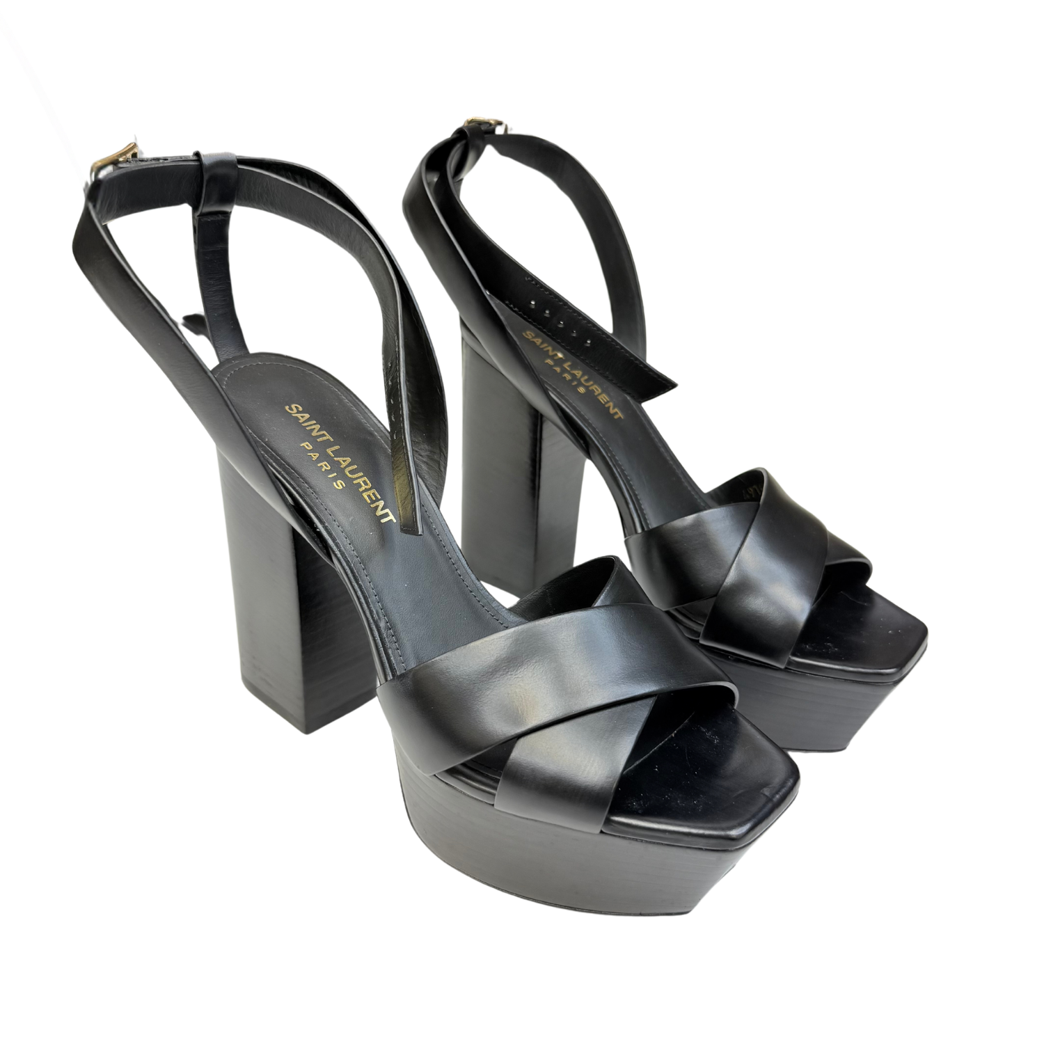 Yves Saint Laurent Farrah 80 Platform Sandals Black