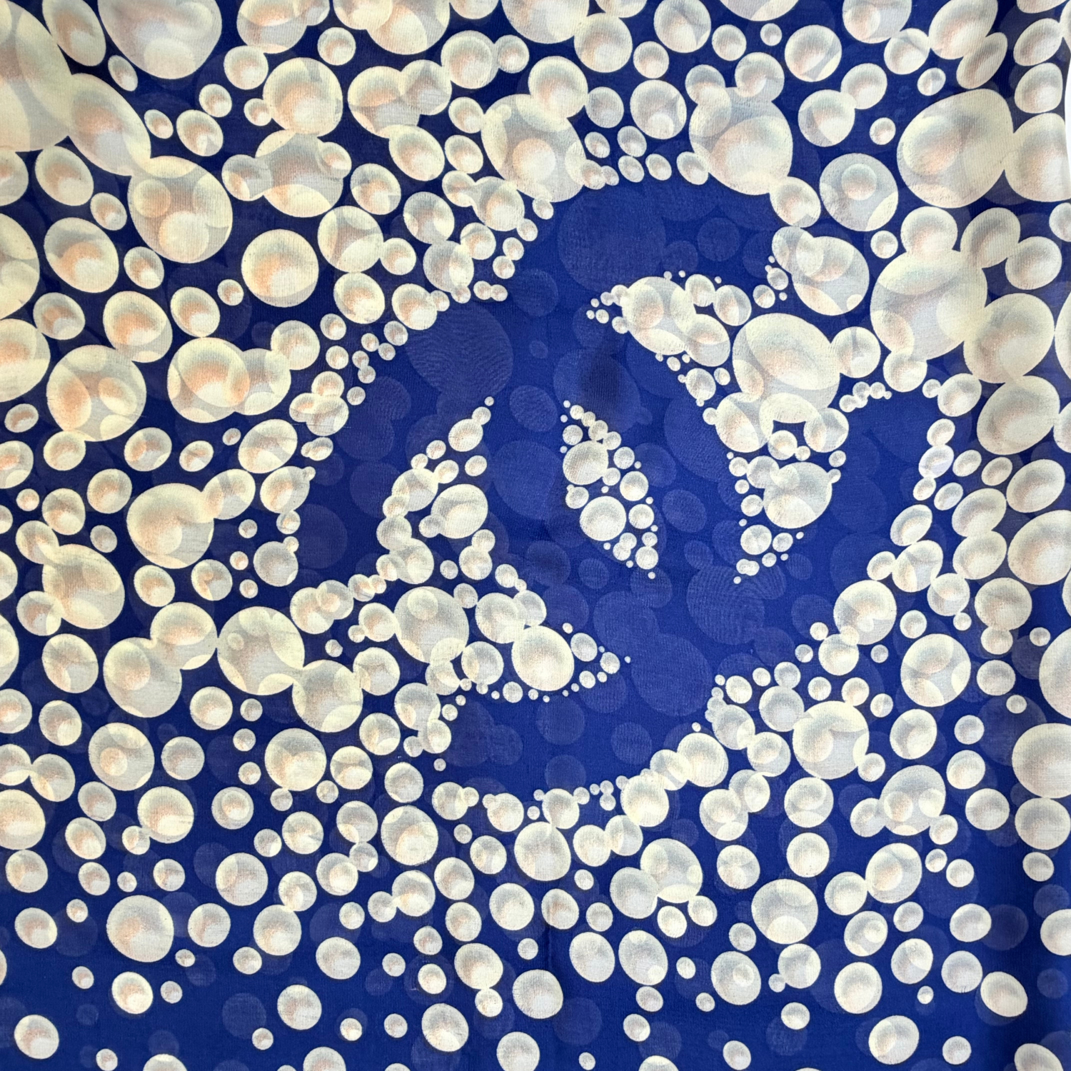 Chanel CC Pearl Scarf Blue and White