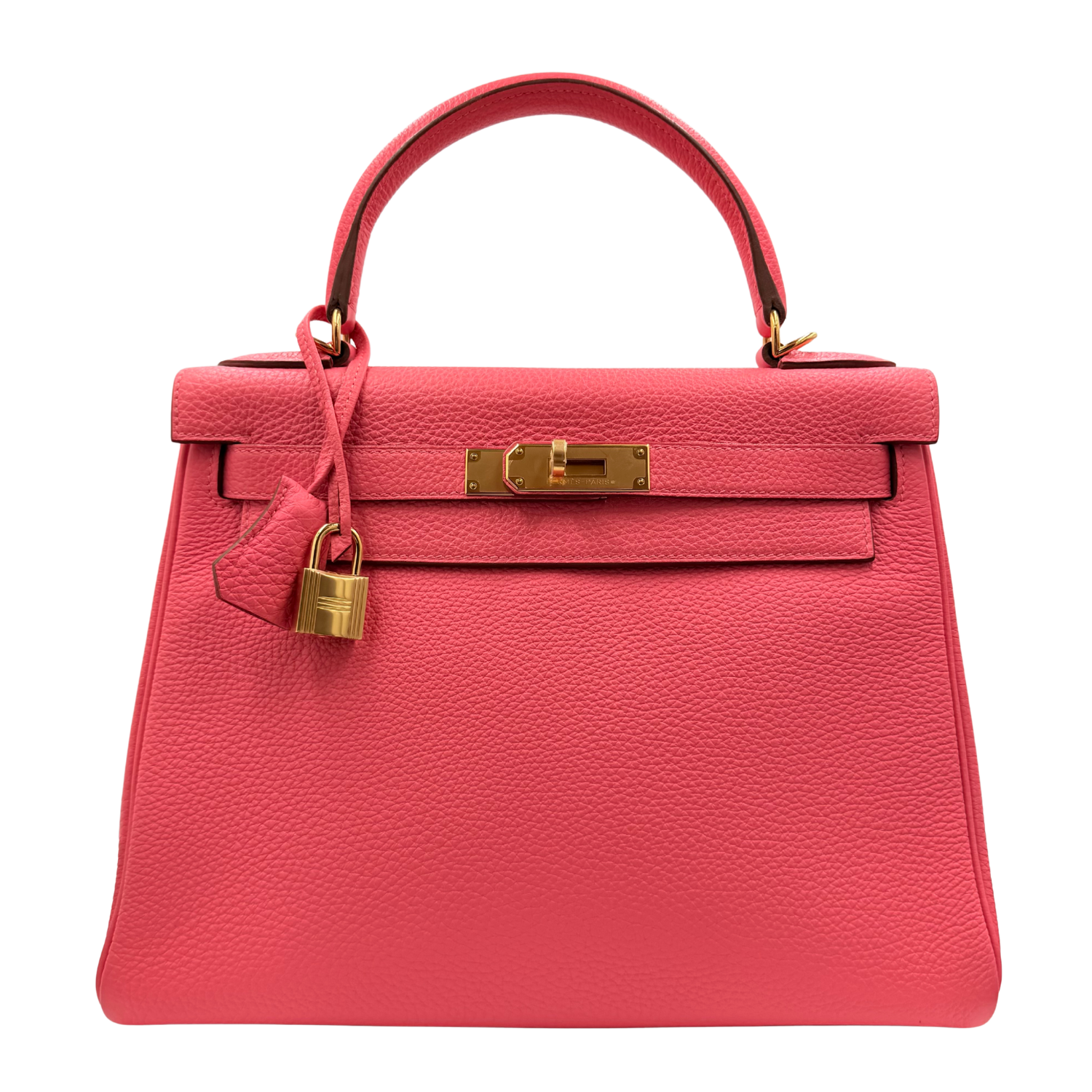 Kelly 28 Togo Pink Lipstick Gold Hardware