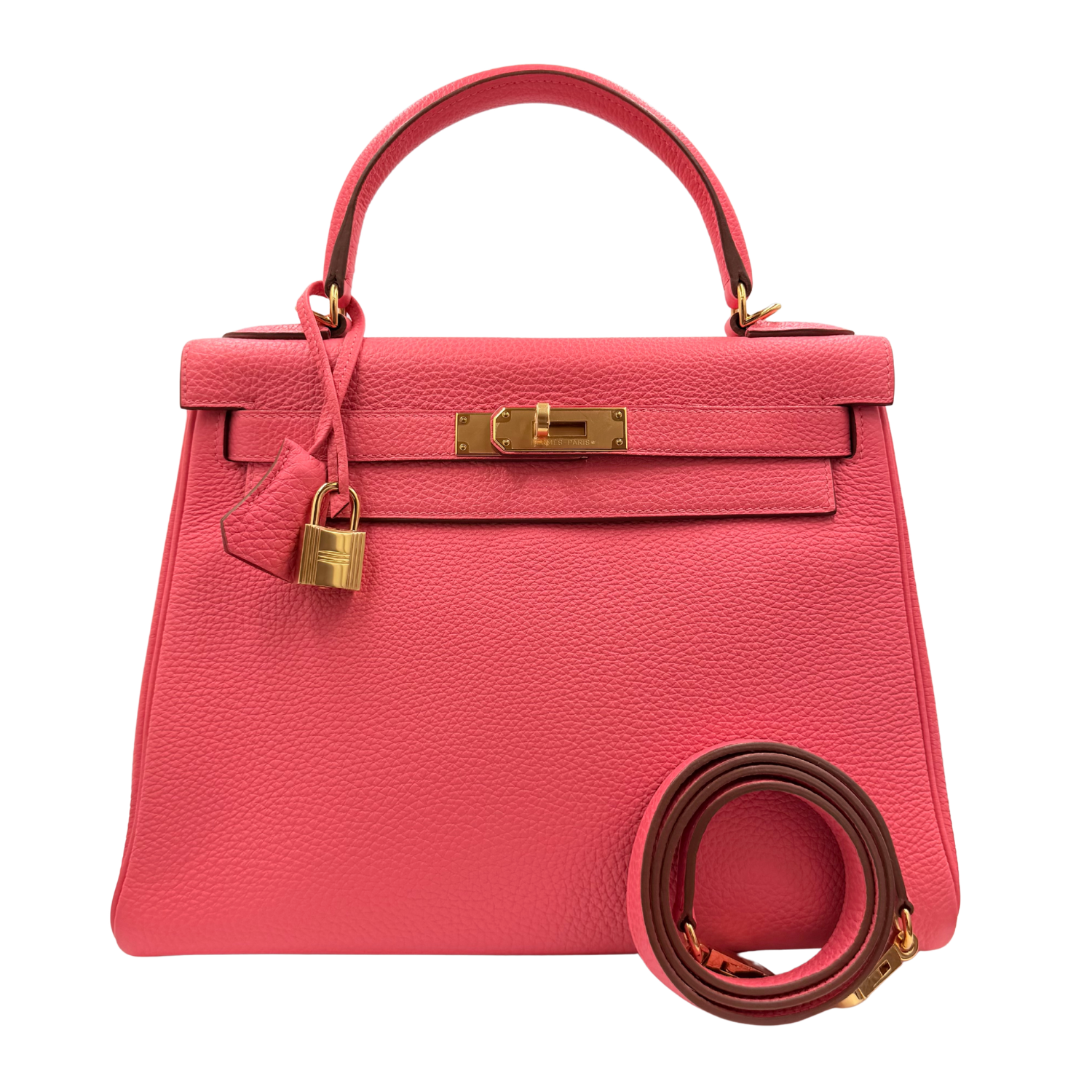 Kelly 28 Togo Pink Lipstick Gold Hardware