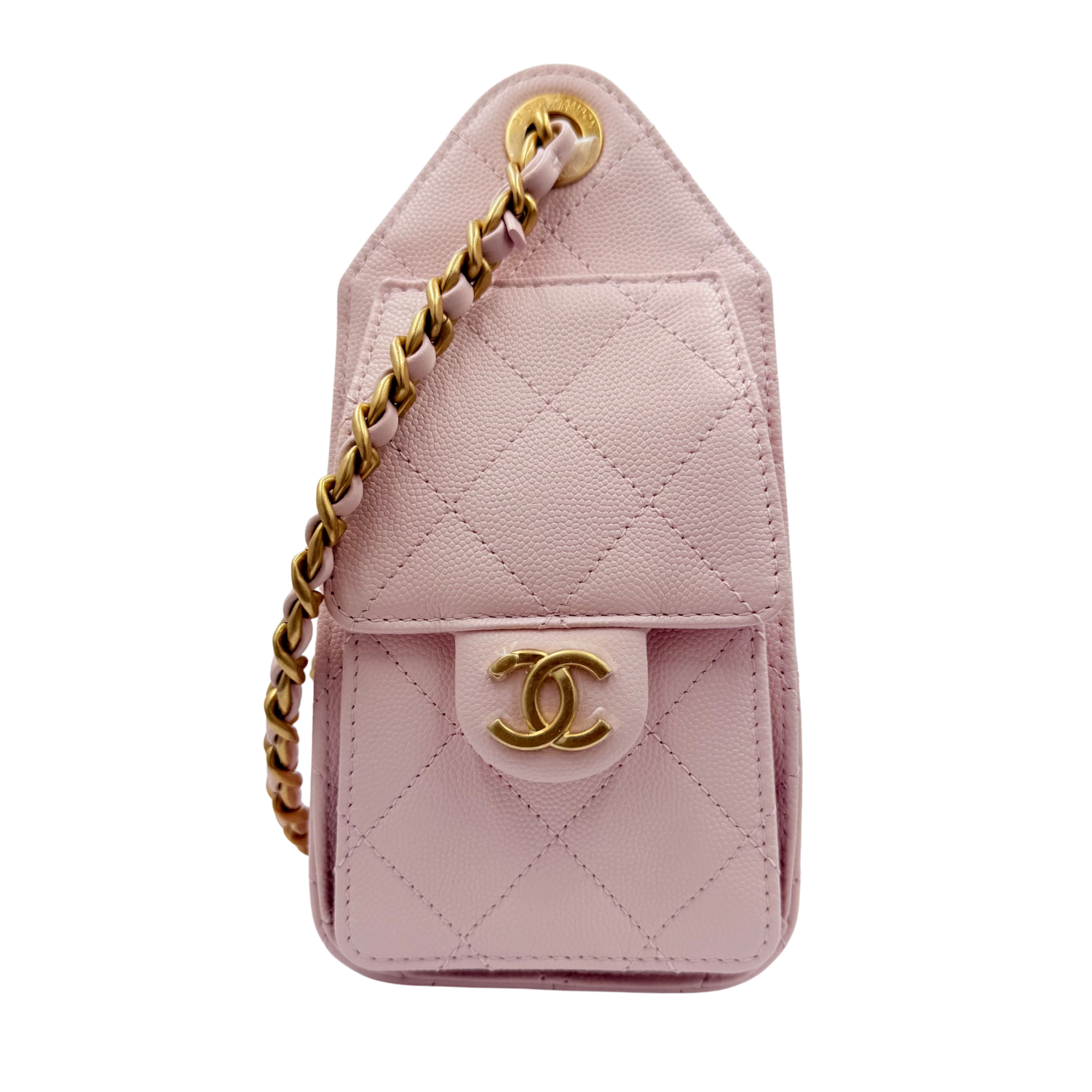 Chanel Mini Quilted Caviar Leather Chanel 25 Handbag Light Pink