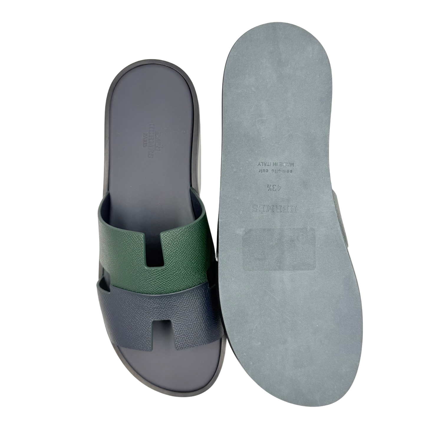 Hermès Izmir Mens Sandal Vert Foncé and Marine