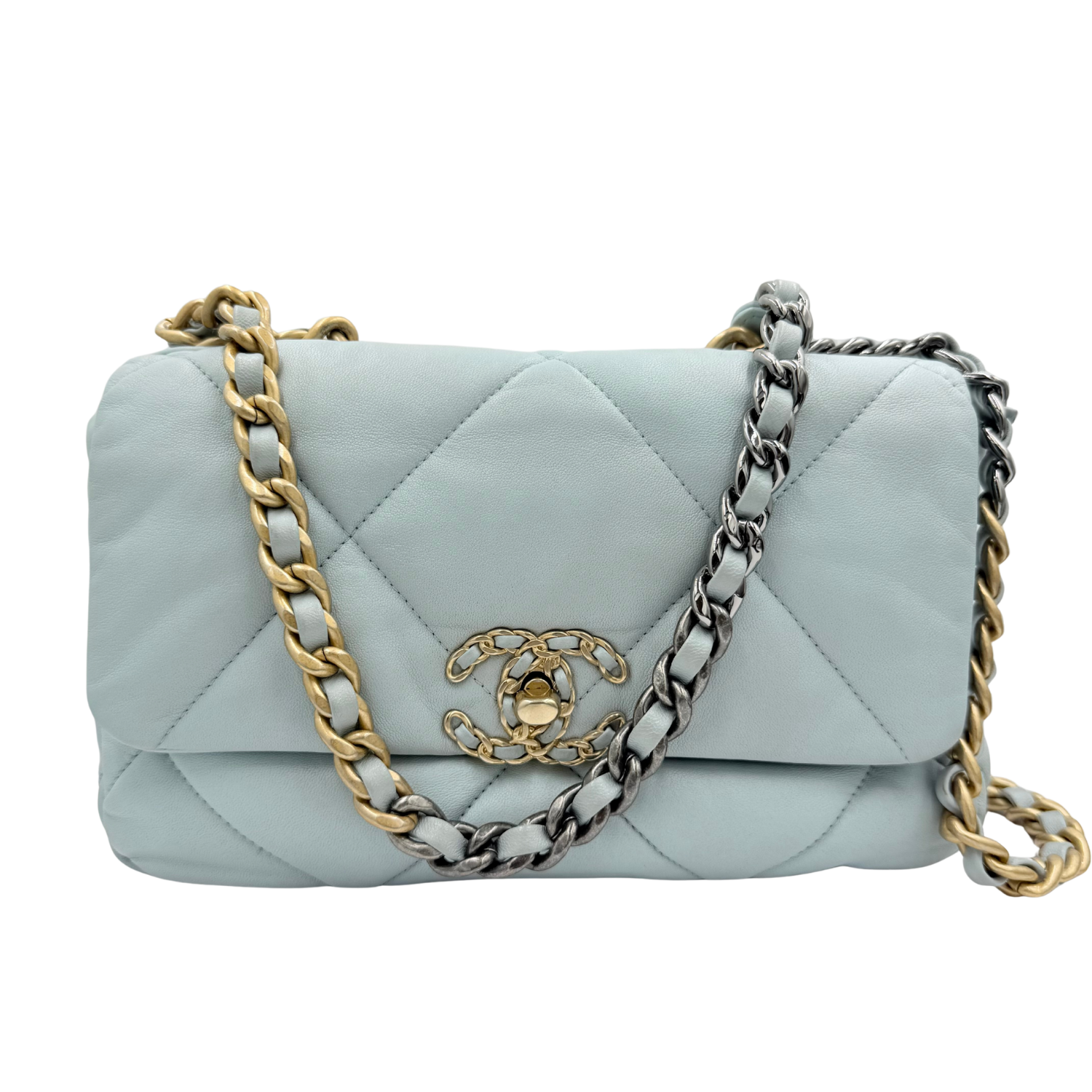 Chanel Medium 19 Flap Bag Sky Blue