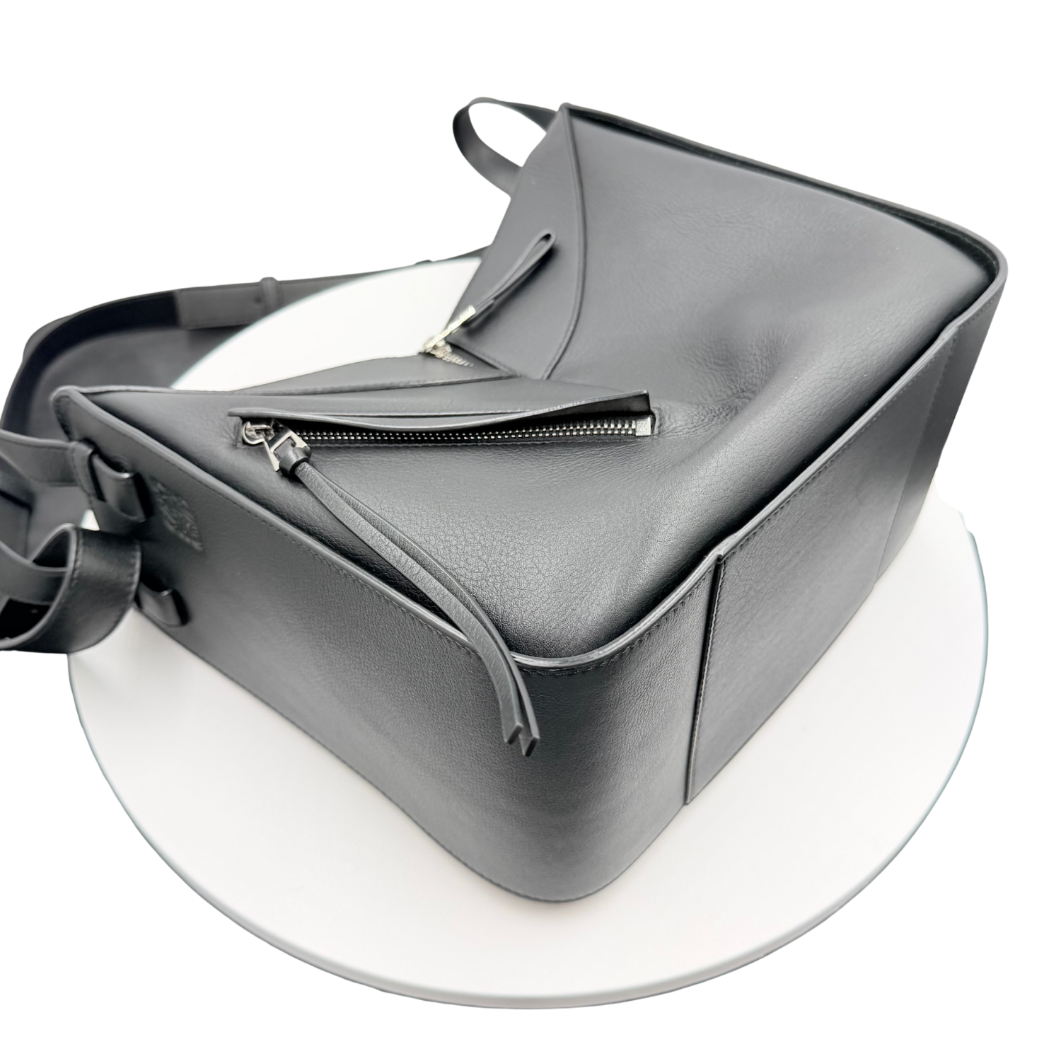 Loewe Leather Puzzle Crossbody Hammock Bag Black