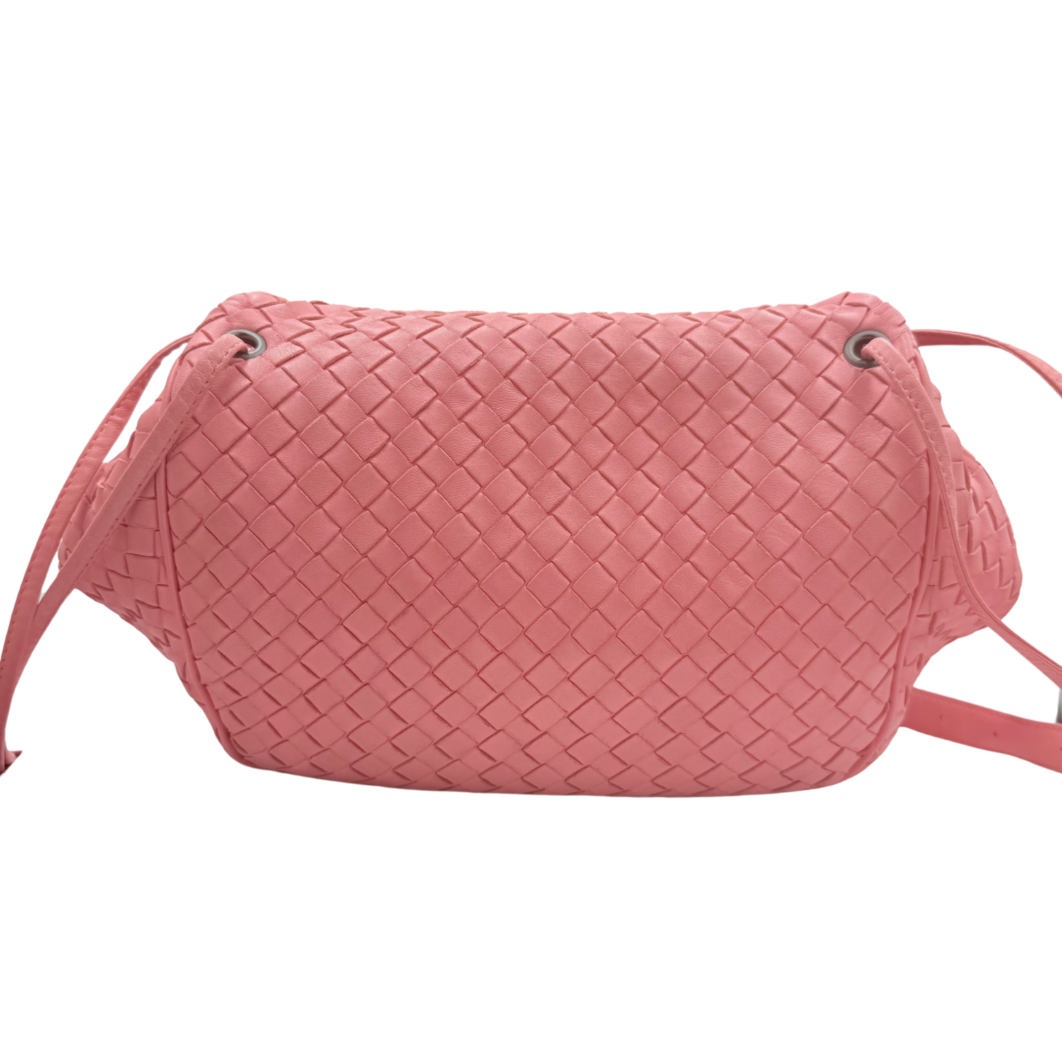 Bottega Veneta Intrecciato Medium Crossbody Flap Bag Pink