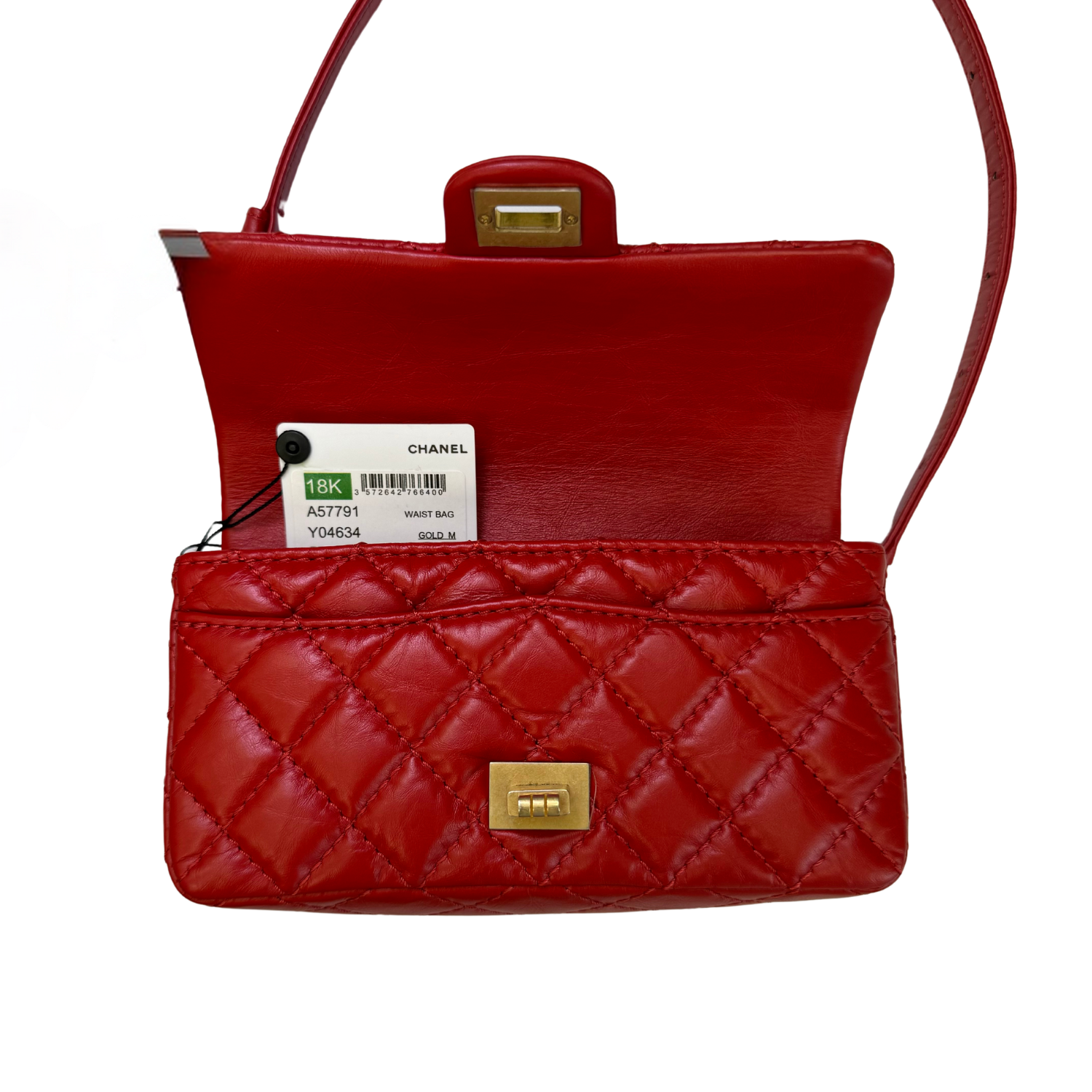 Chanel Aged Quilted Calfskin Leather 2.55 Reissue Bum Bag Red