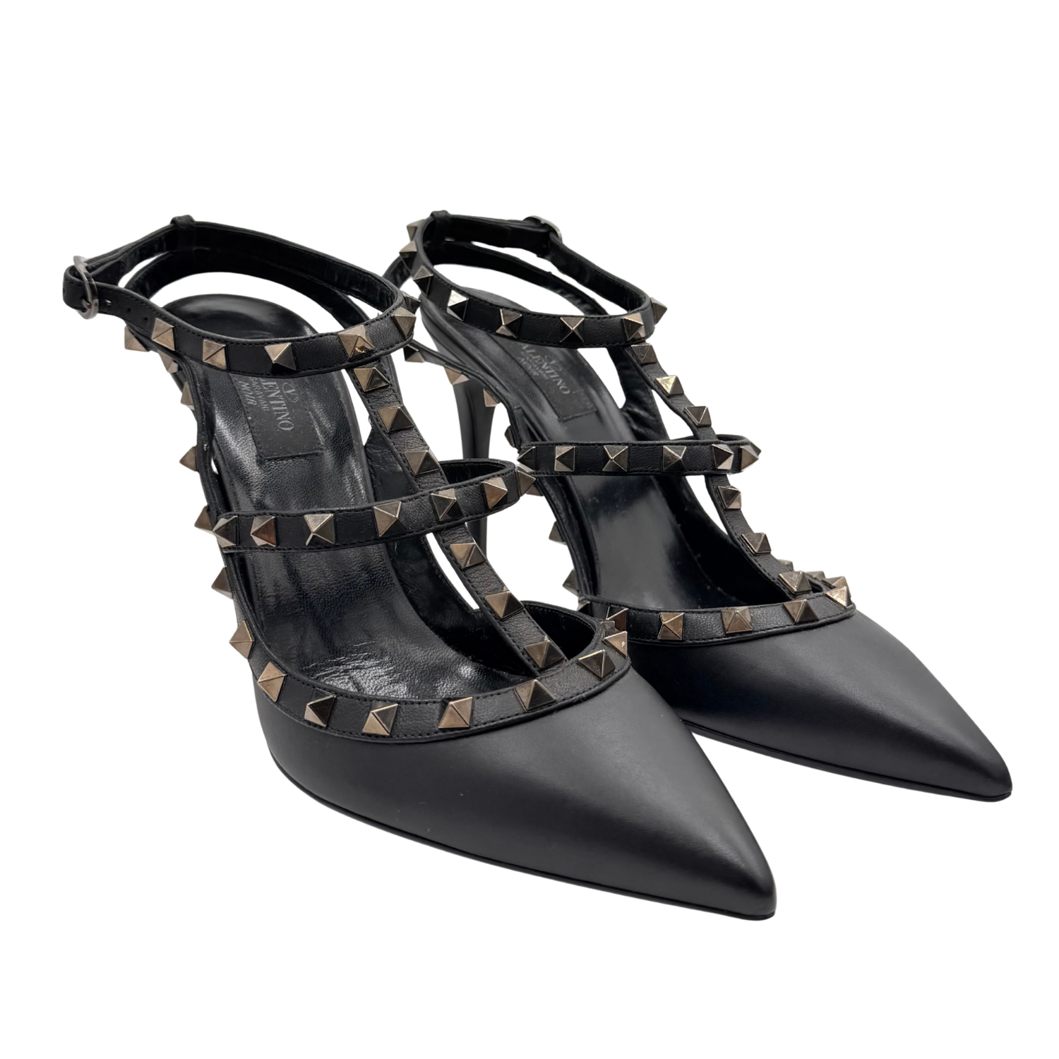 Valentino Rockstud T-Strap Black Size 40