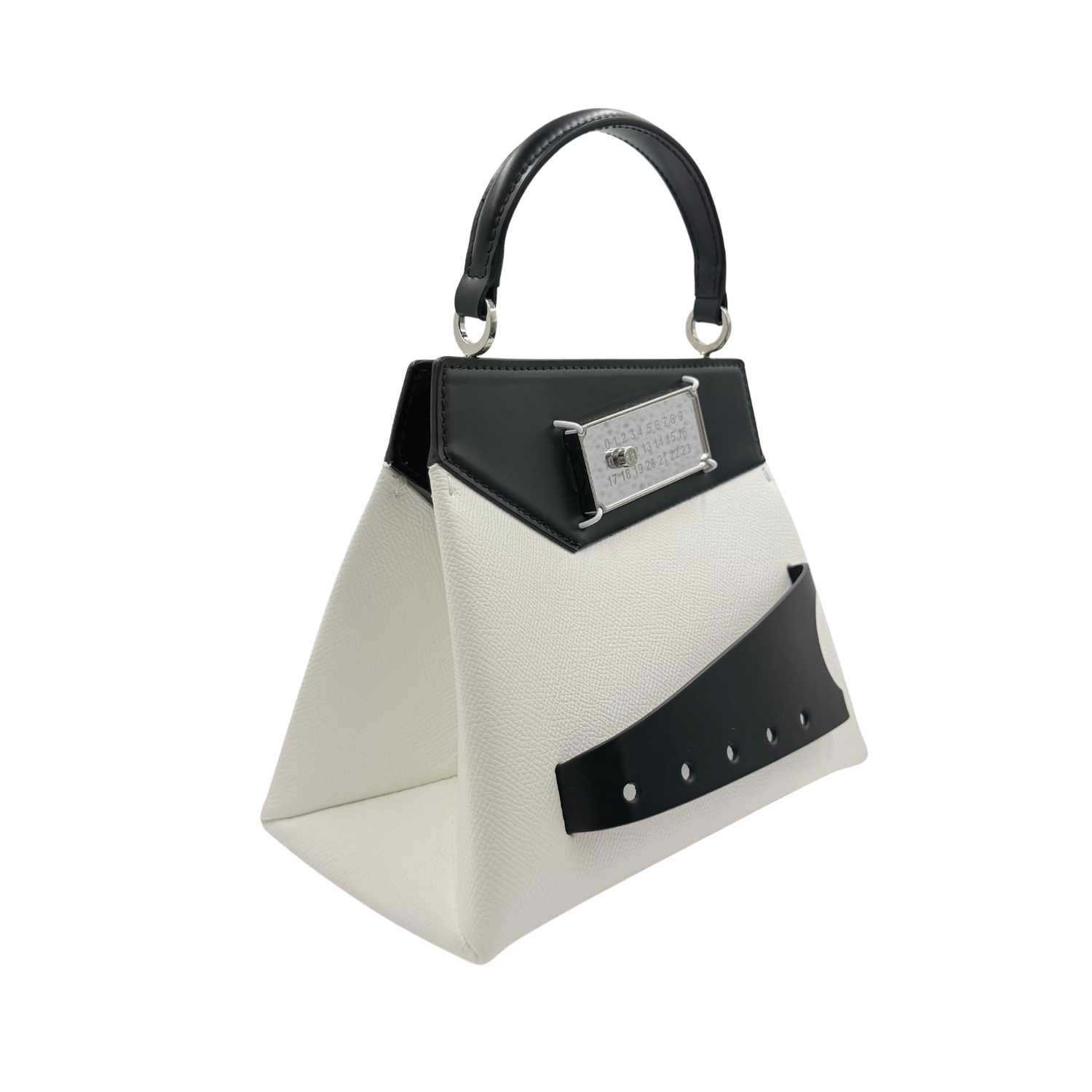 Maison Margiela Small Snatched Asymmetrical Bag Black & White