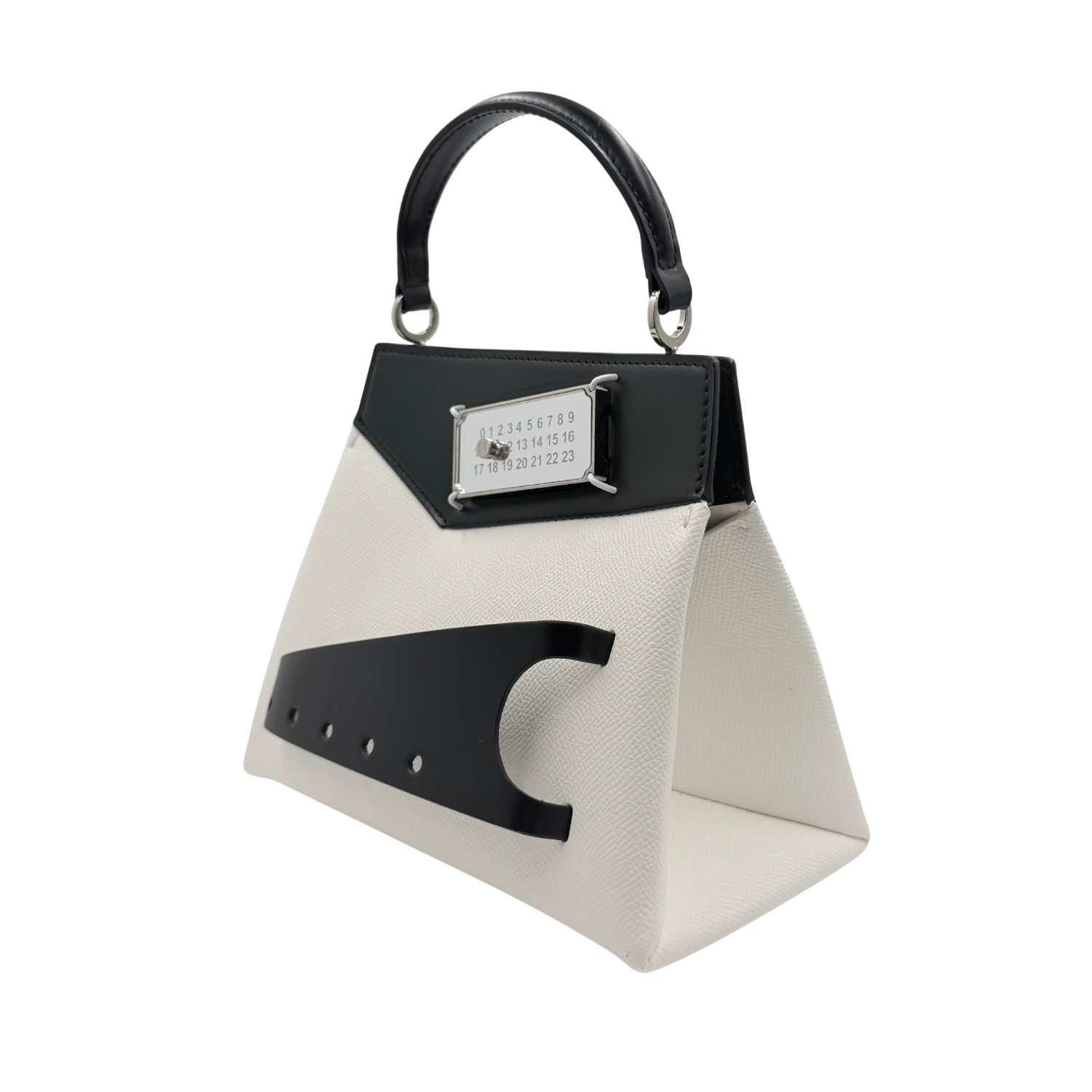 Maison Margiela Small Snatched Asymmetrical Bag Black & White
