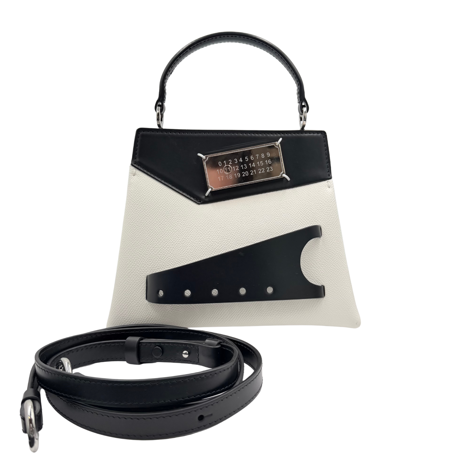 Maison Margiela Small Snatched Asymmetrical Bag Black & White