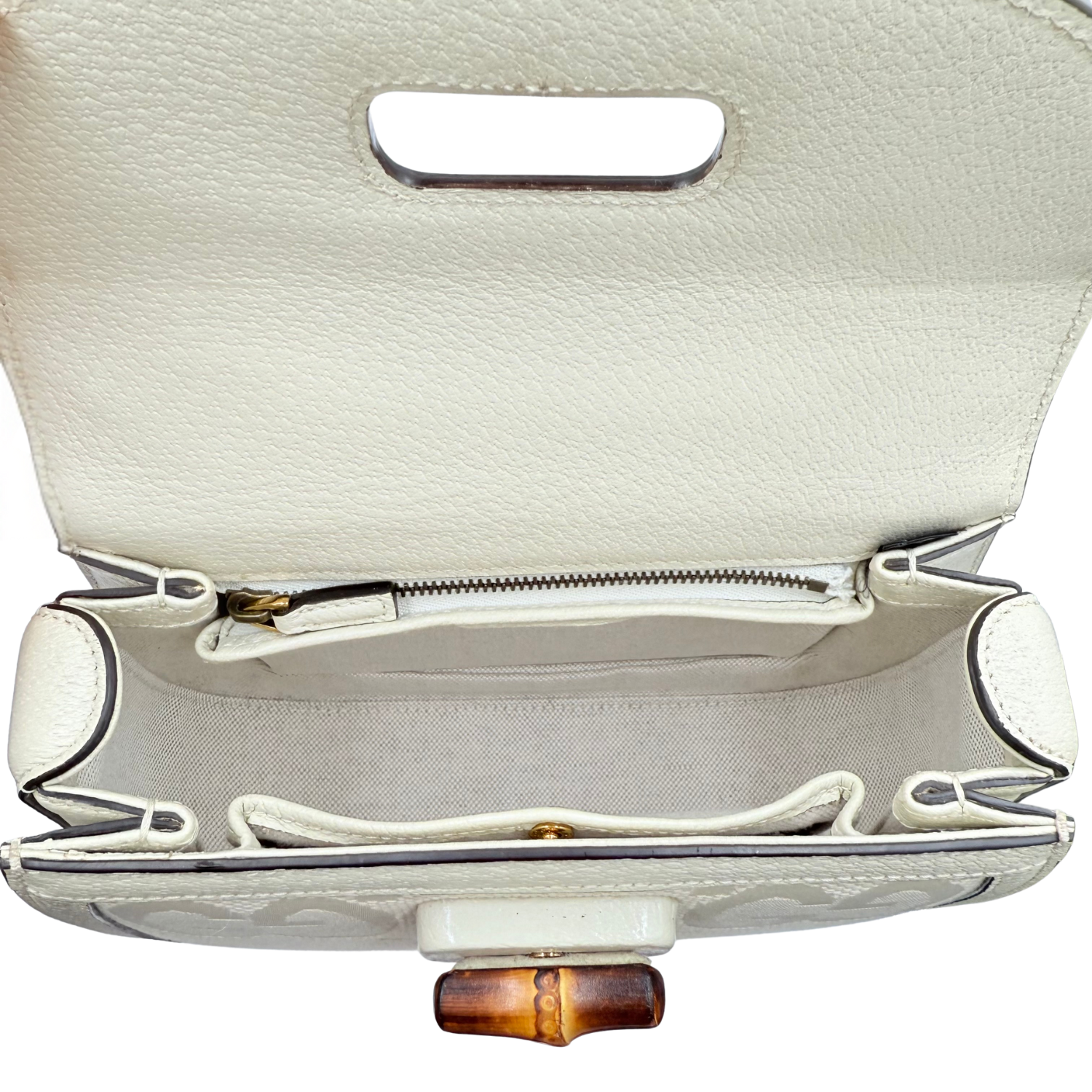 Gucci Small Bamboo 1947 Bag Cream