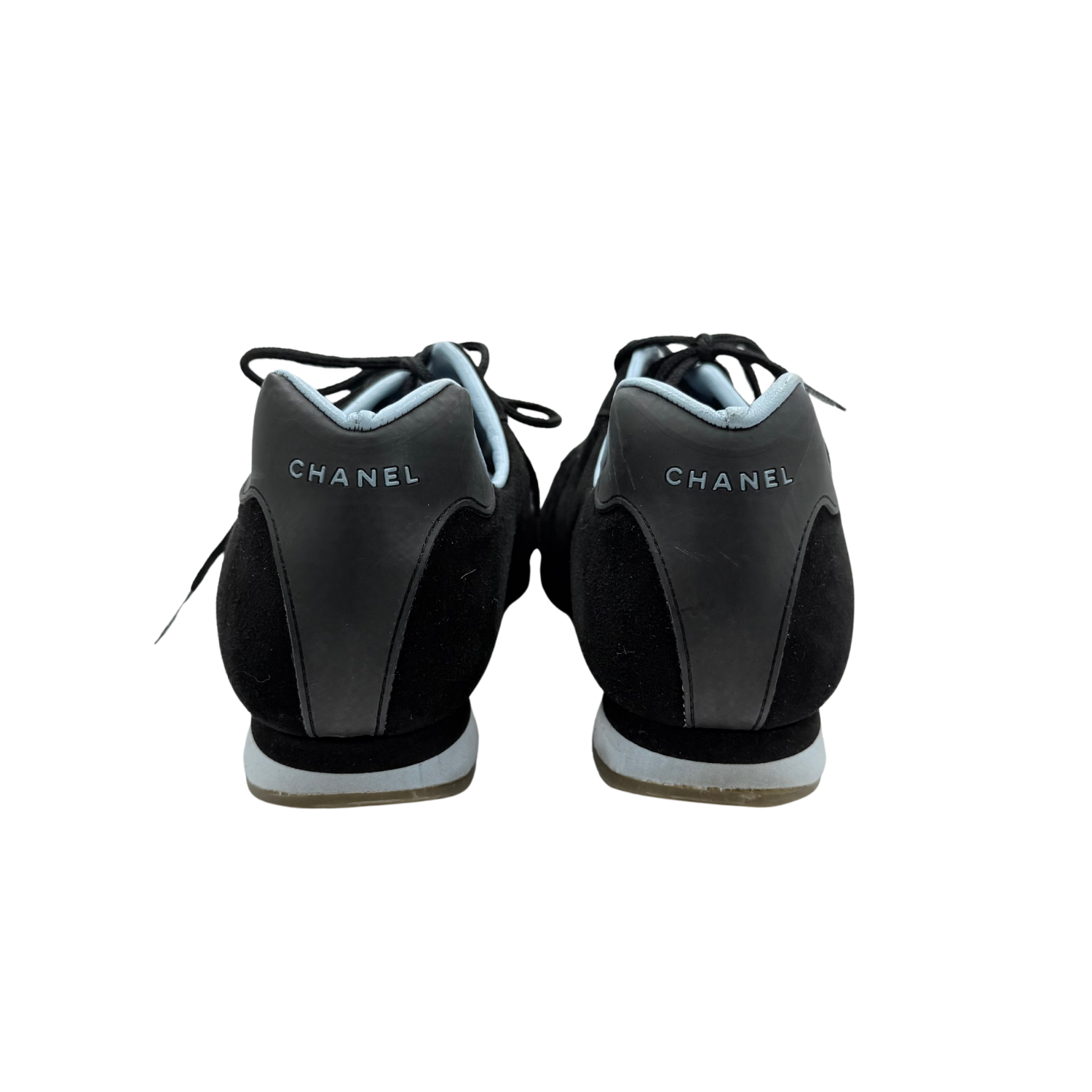 Chanel CC Suede Low Top Sneakers Black