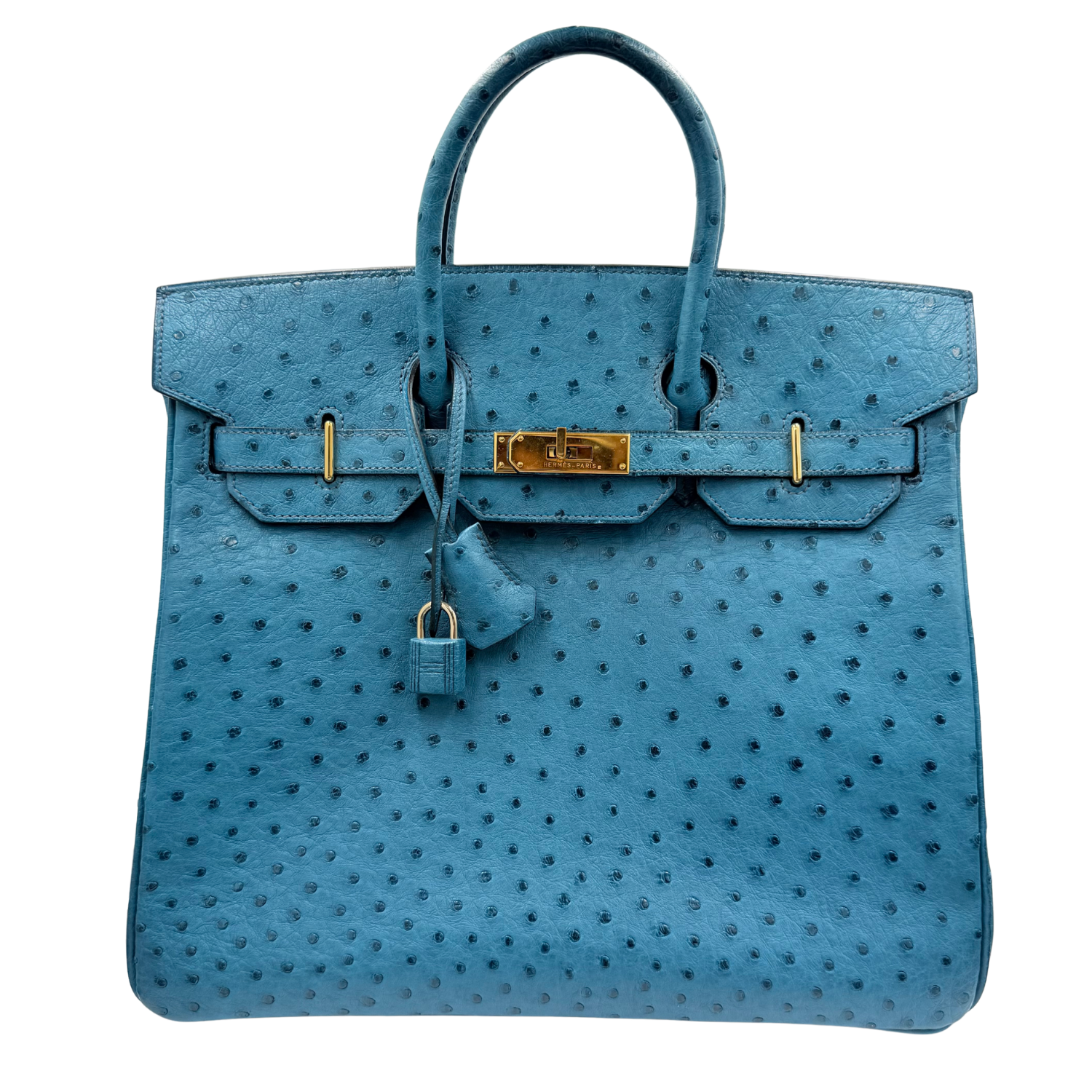 Hermès Ostrich Hac Birkin 32 A Bleu Roi