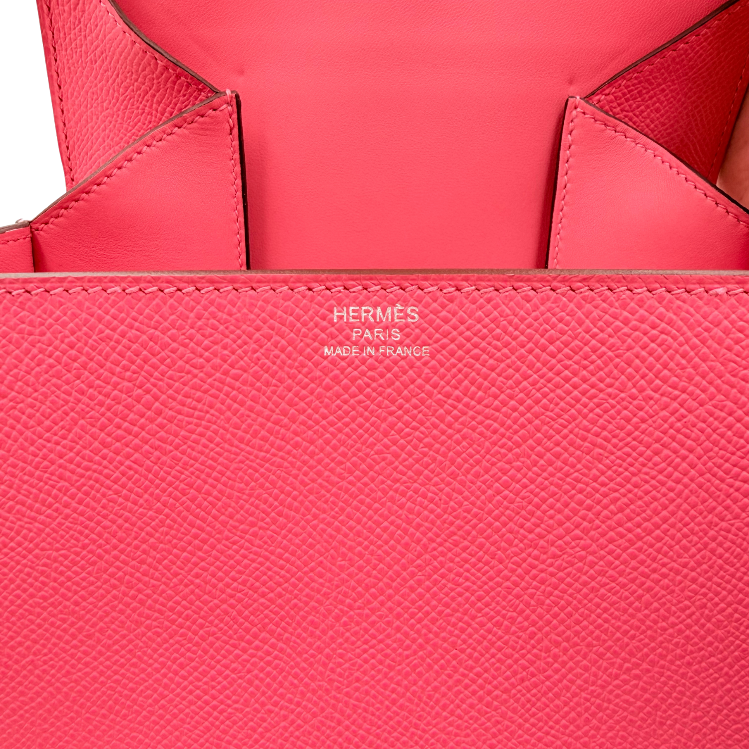 Hermès Mini Della Cavalleria Epsom Leather with Palladium Hardware Rose Azalee