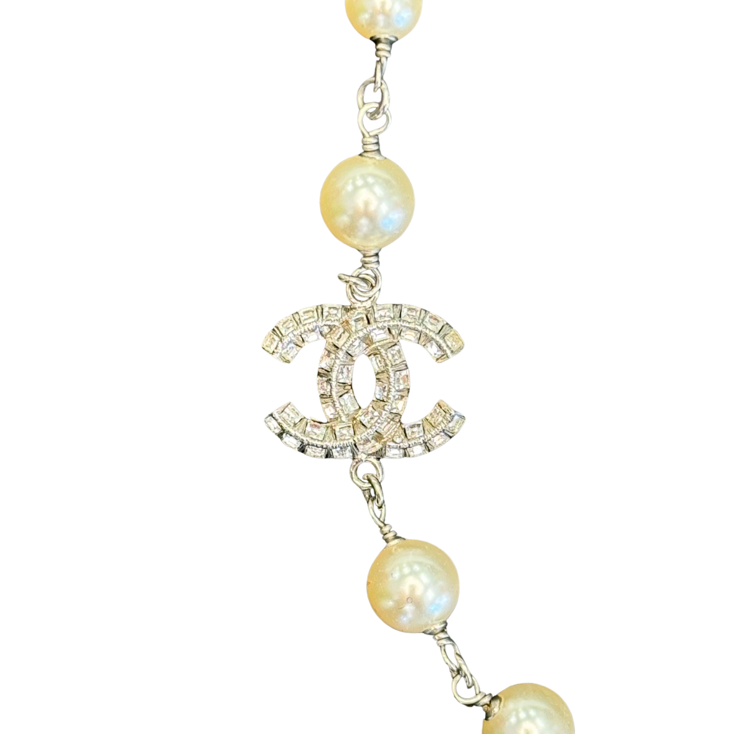 Chanel Crystal Pearl Long Necklace