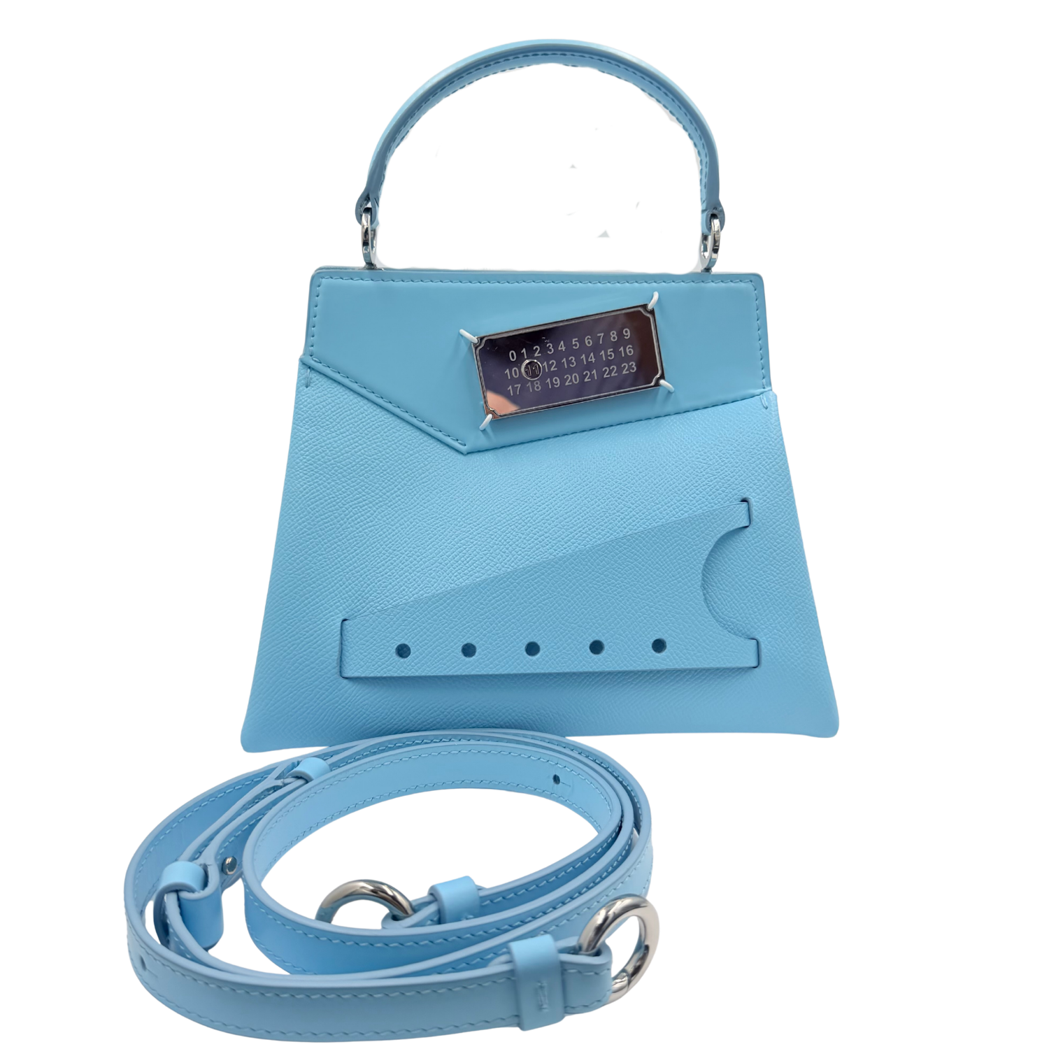 Maison Margiela Leather Snatched Asymmetrical Bag Blue