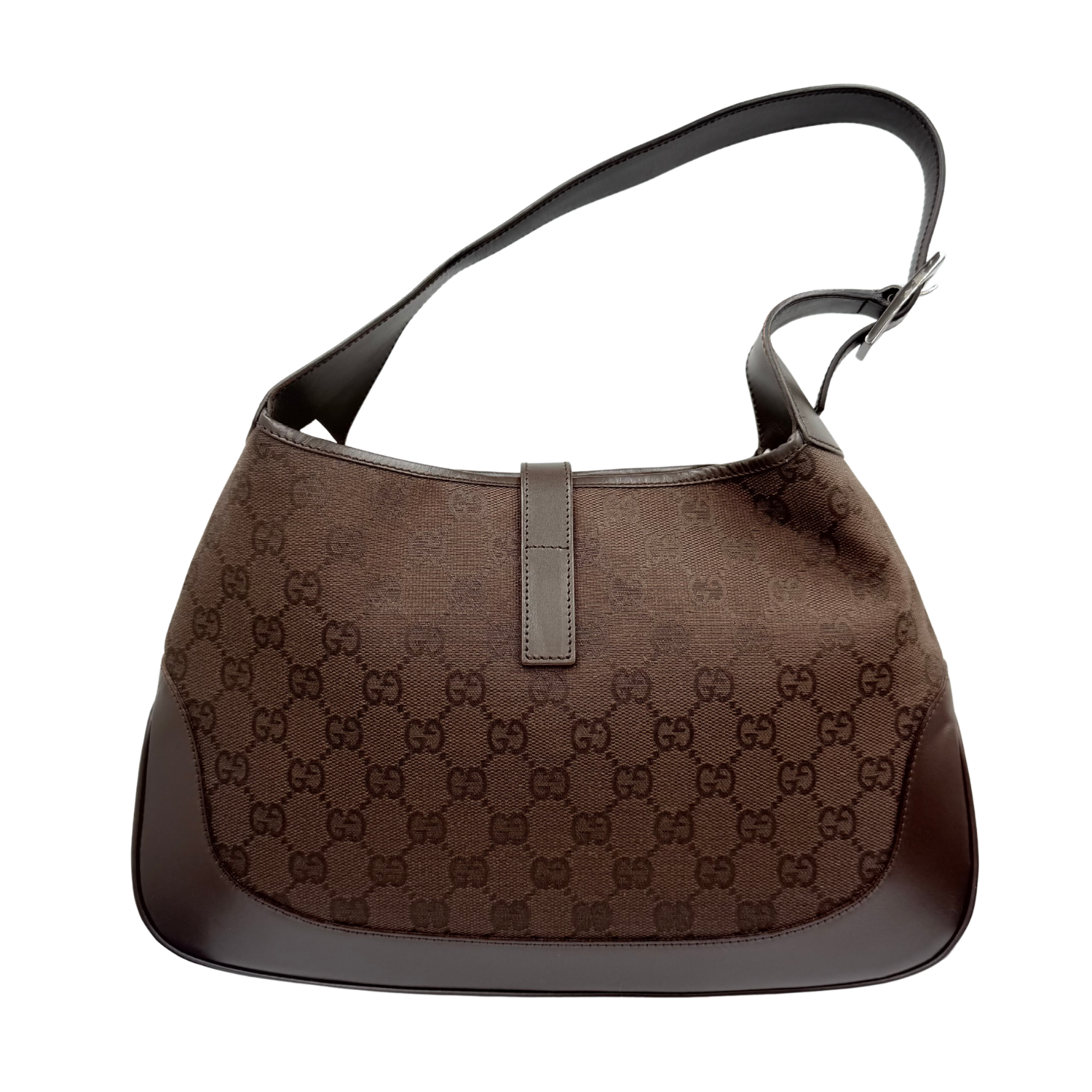 Gucci Monogram Medium Jackie O Hobo Dark Brown