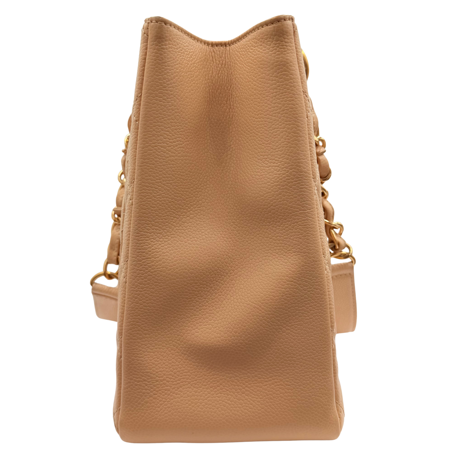 Chanel Caviar Quilted Leather Grand Shopping Tote Beige