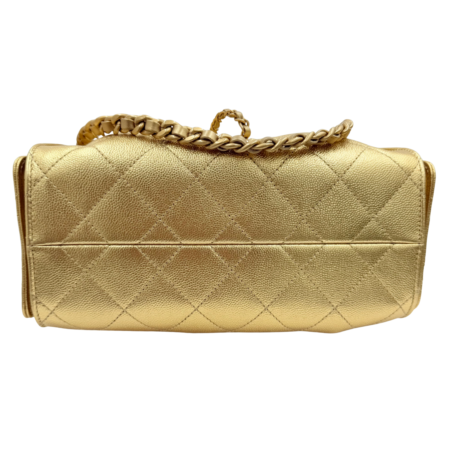 Chanel Mini Quilted Caviar Leather Chanel 25 Handbag Gold
