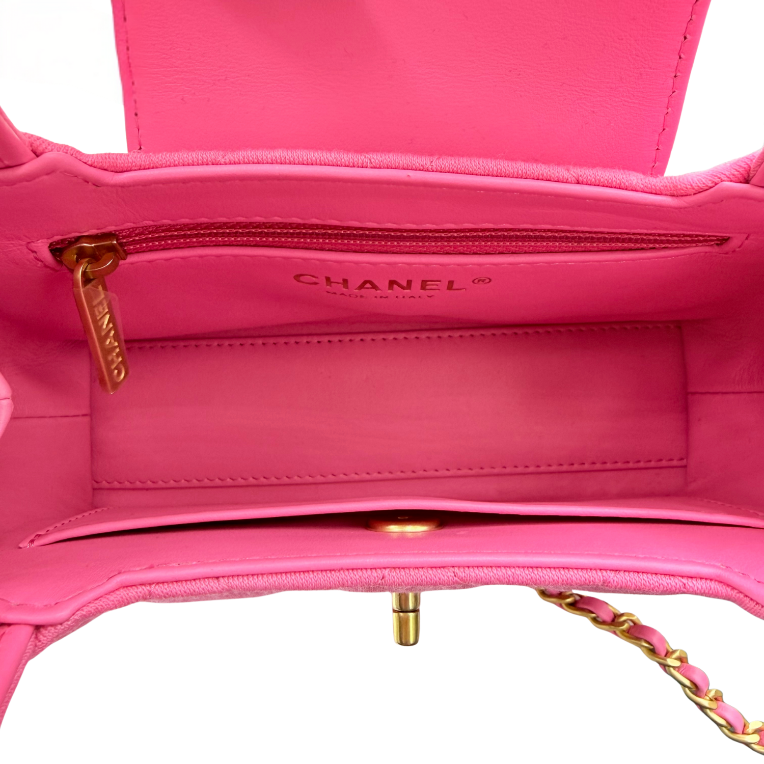 Chanel Kelly Nano Shopper Bag Jersey Pink