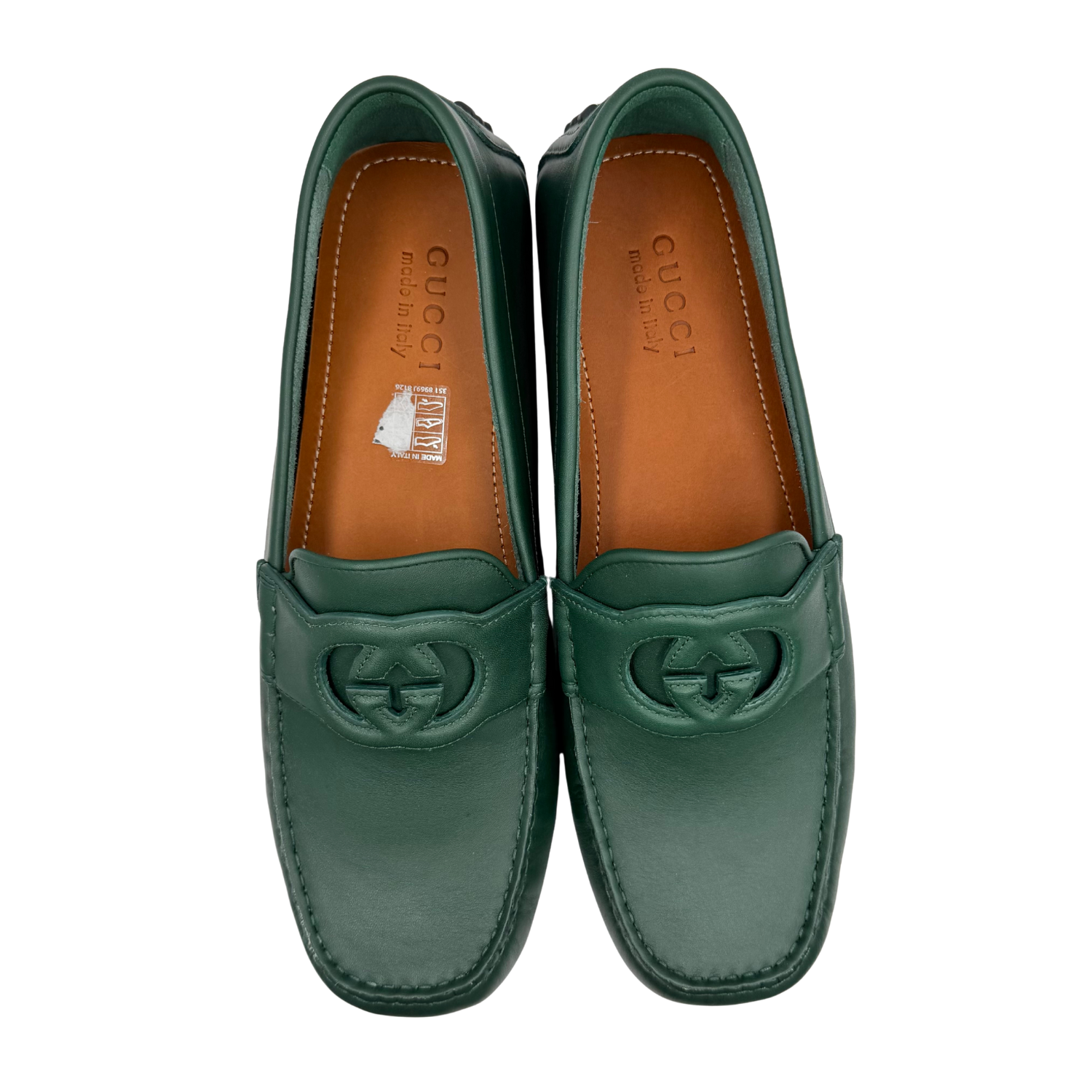 Gucci Leather Driver Loafers Green