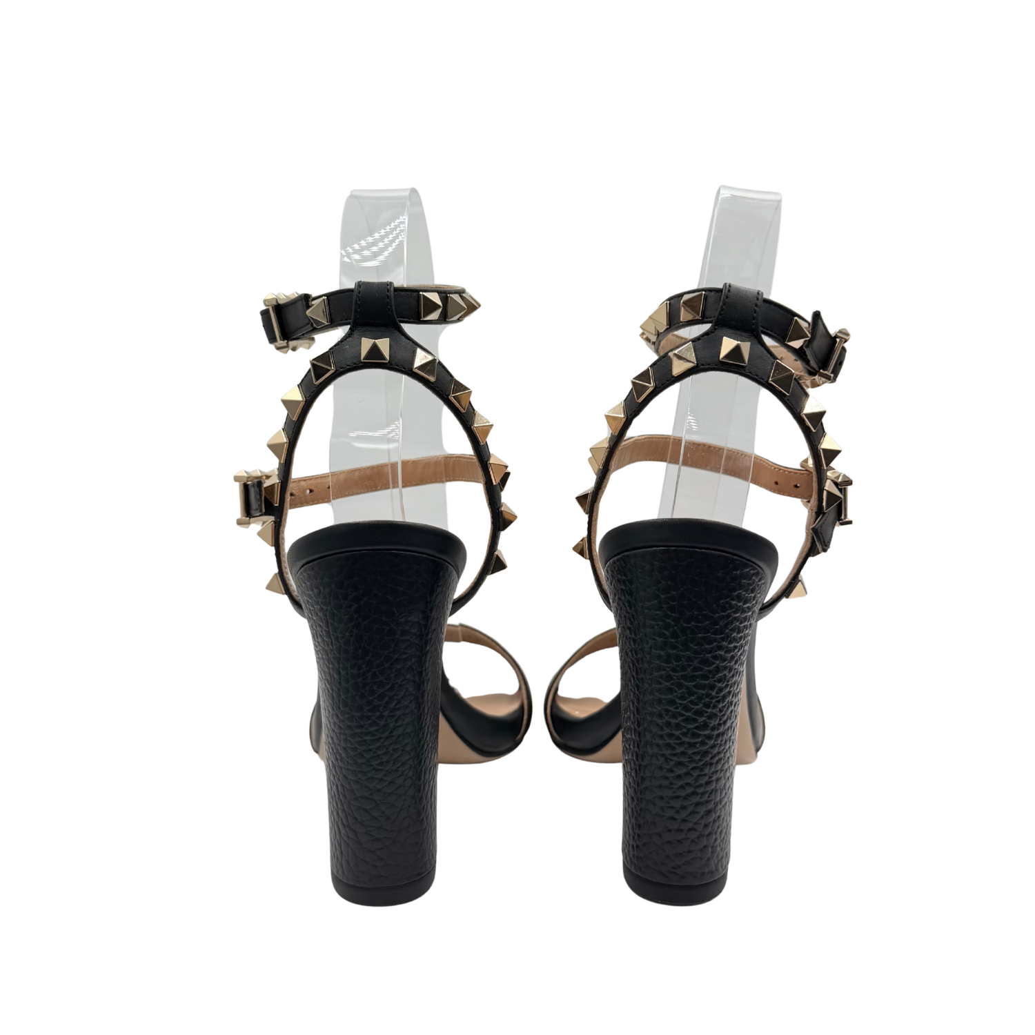 Valentino Rockstud Accents Leather Sandals Black