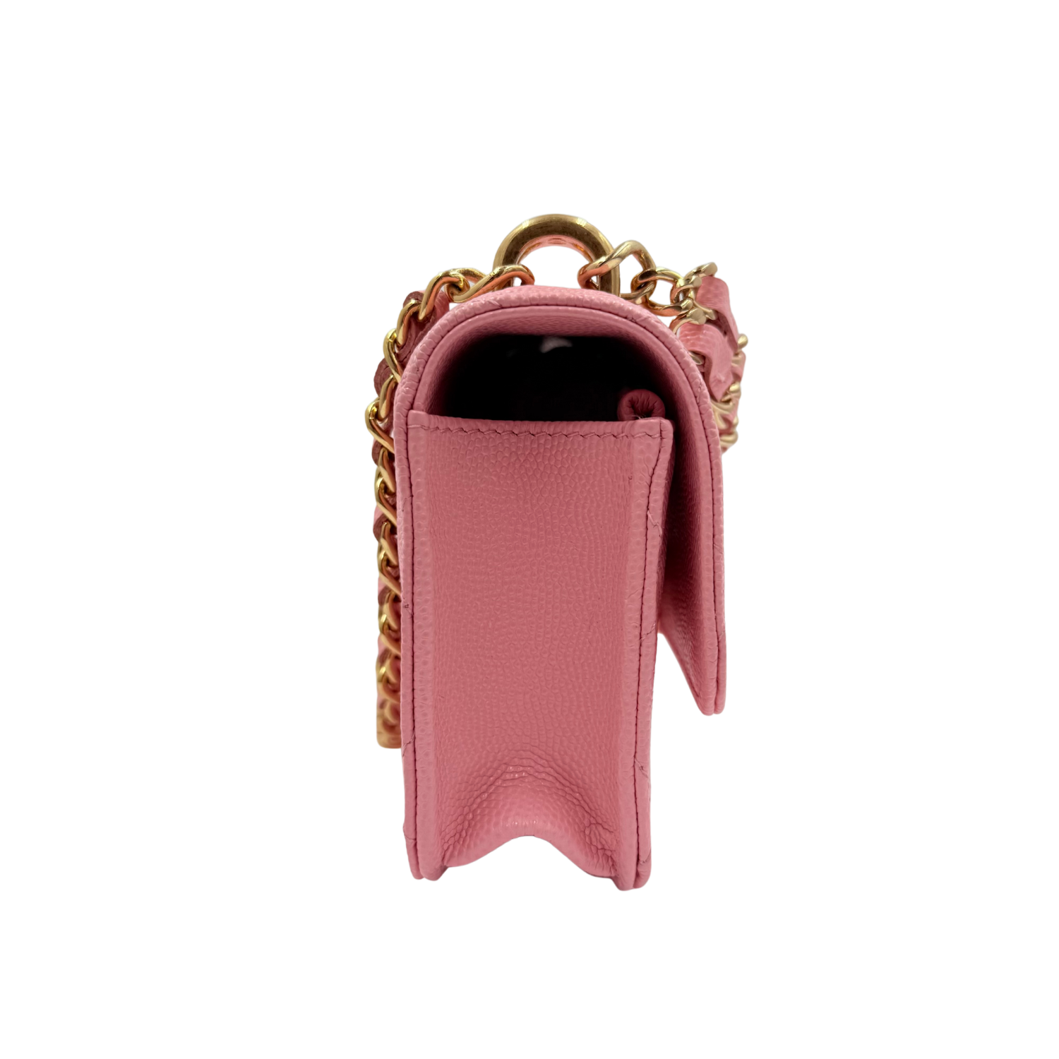 Chanel Quilted Pick Me Up Top Handle Wallet on Chain Pink