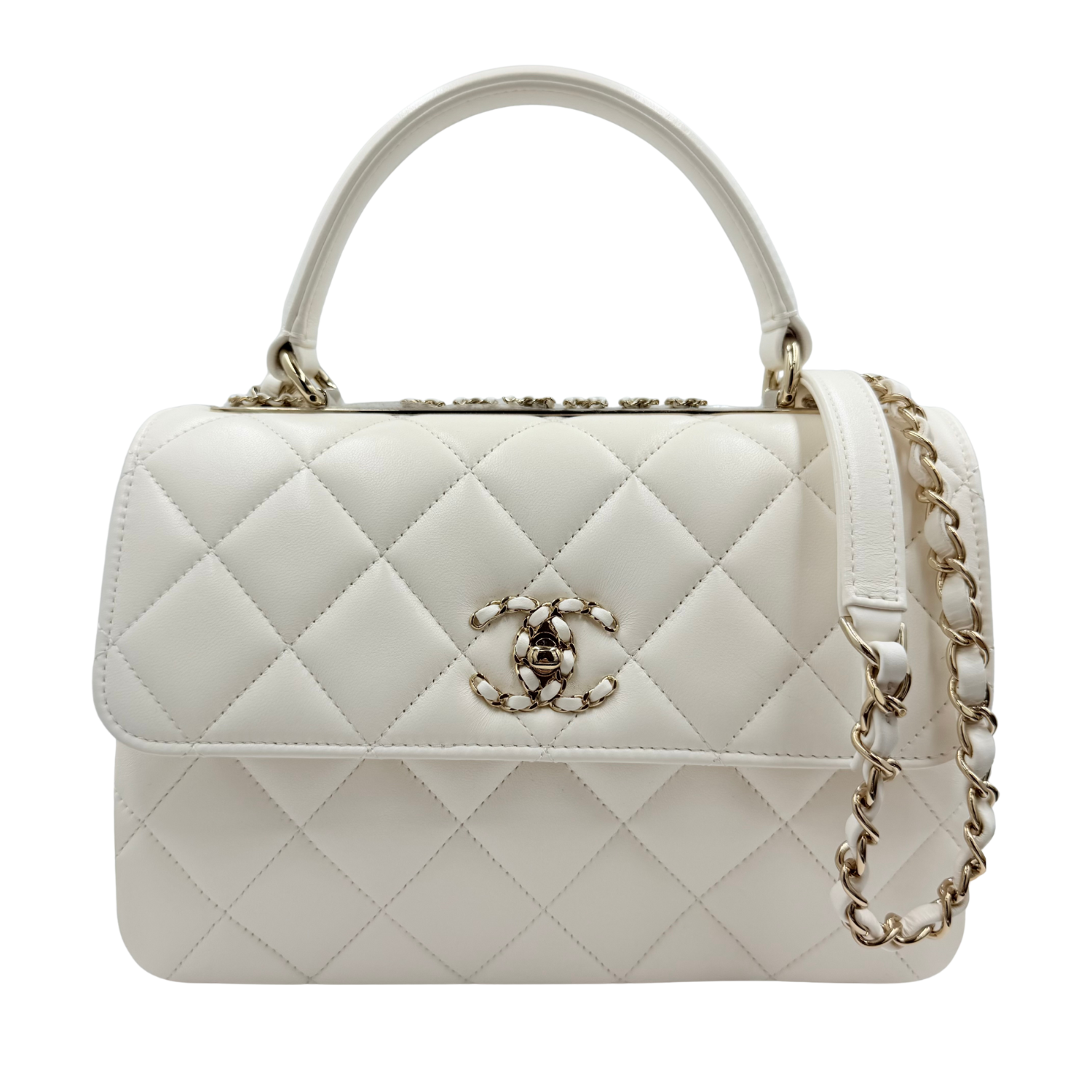 Chanel Small Trendy CC Flap Bag White