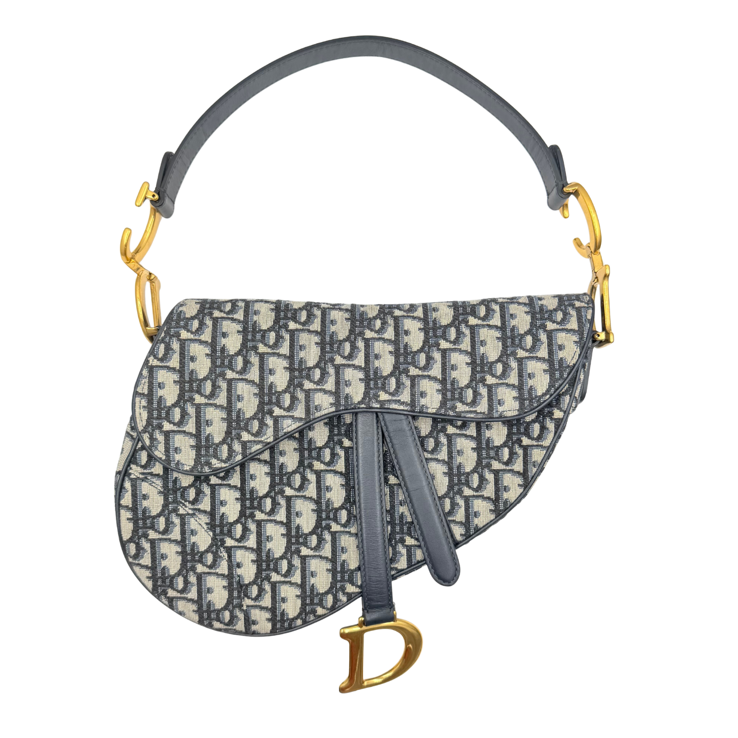 Christian Dior Saddle Bag Blue Dior Oblique Jacquard Canvas