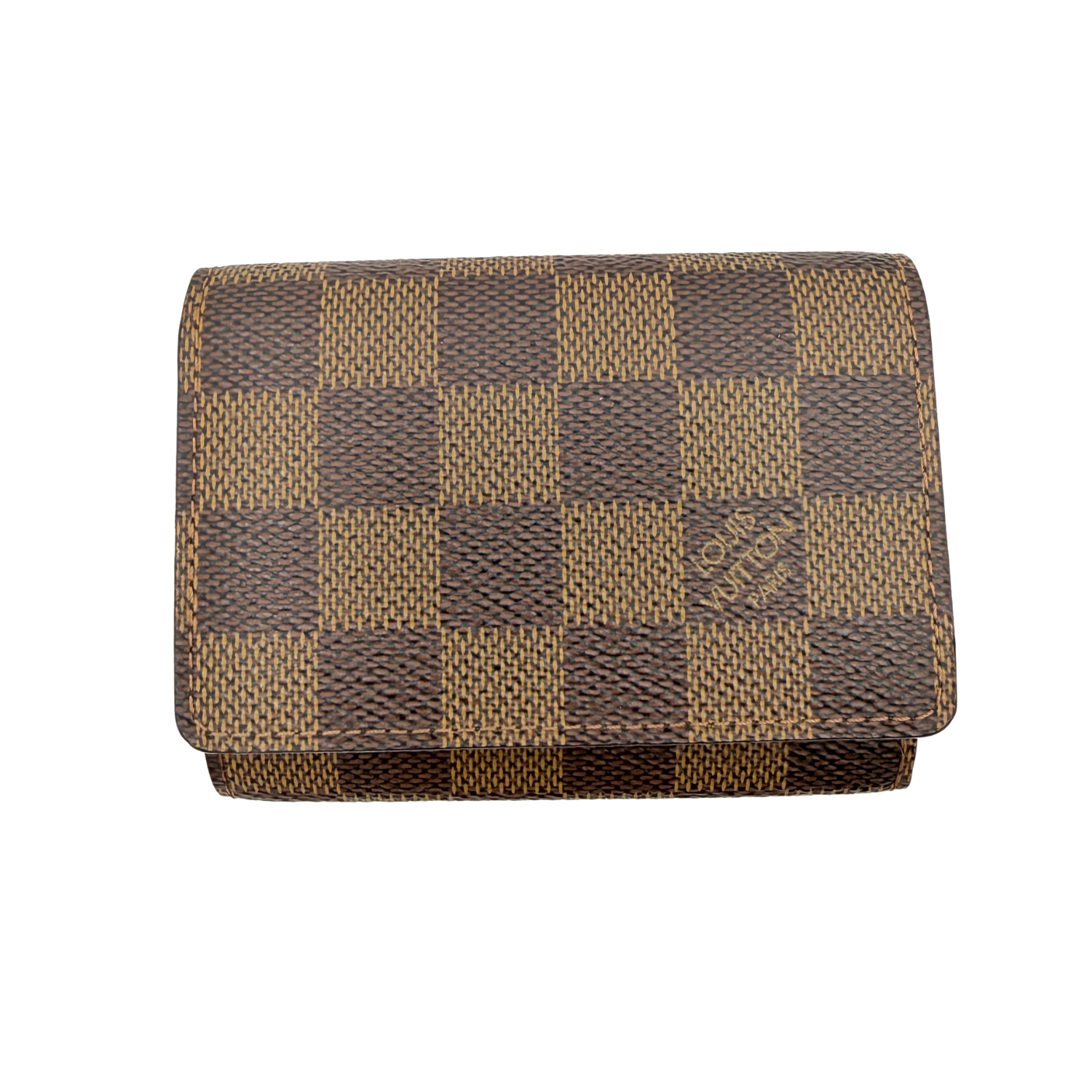 Louis Vuitton Damier Ebene Pattern Card Holder Brown