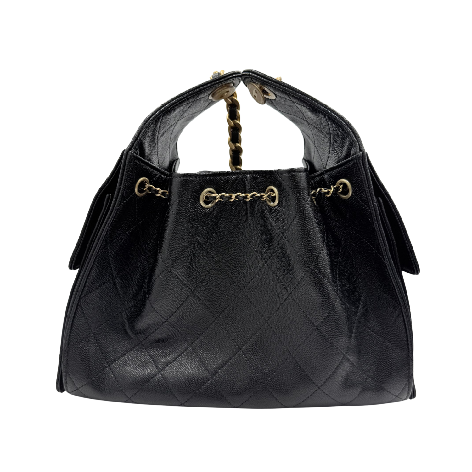Chanel 25 Small Hobo Handbag Black