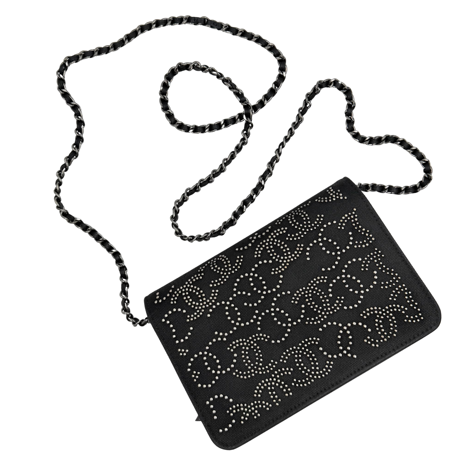 Chanel Paris-Shanghai Studded Wallet On Chain Black