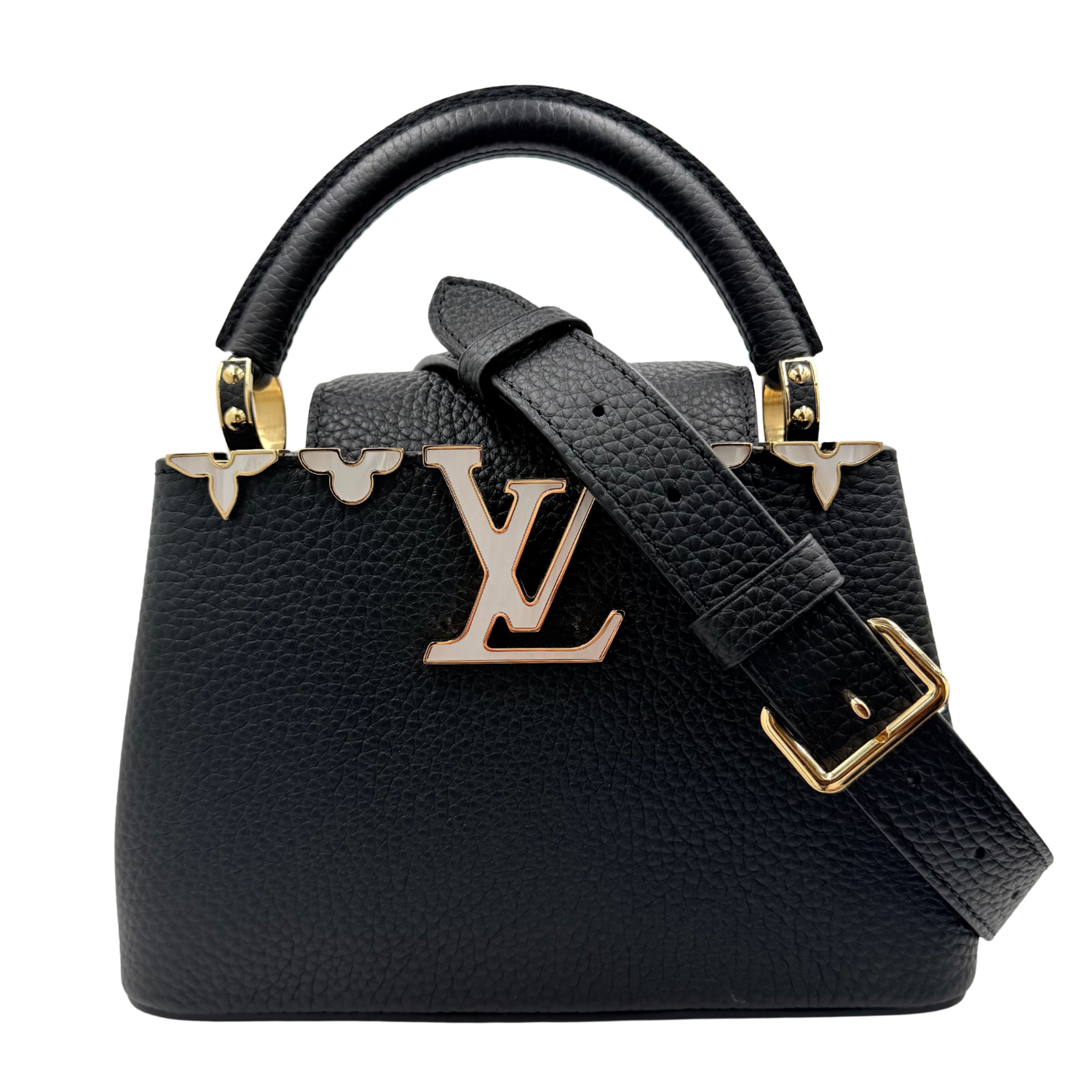 Louis Vuitton Mini Capucine Mother of Pearl Black