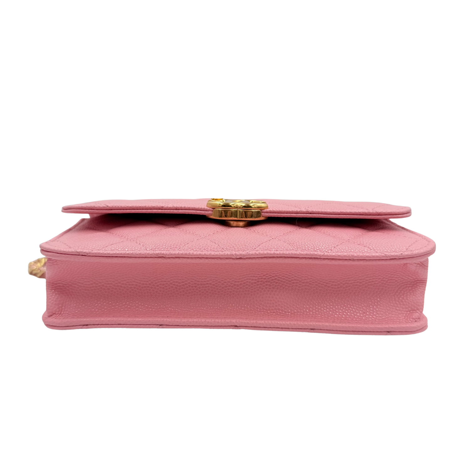 Chanel Quilted Pick Me Up Top Handle Wallet on Chain Pink