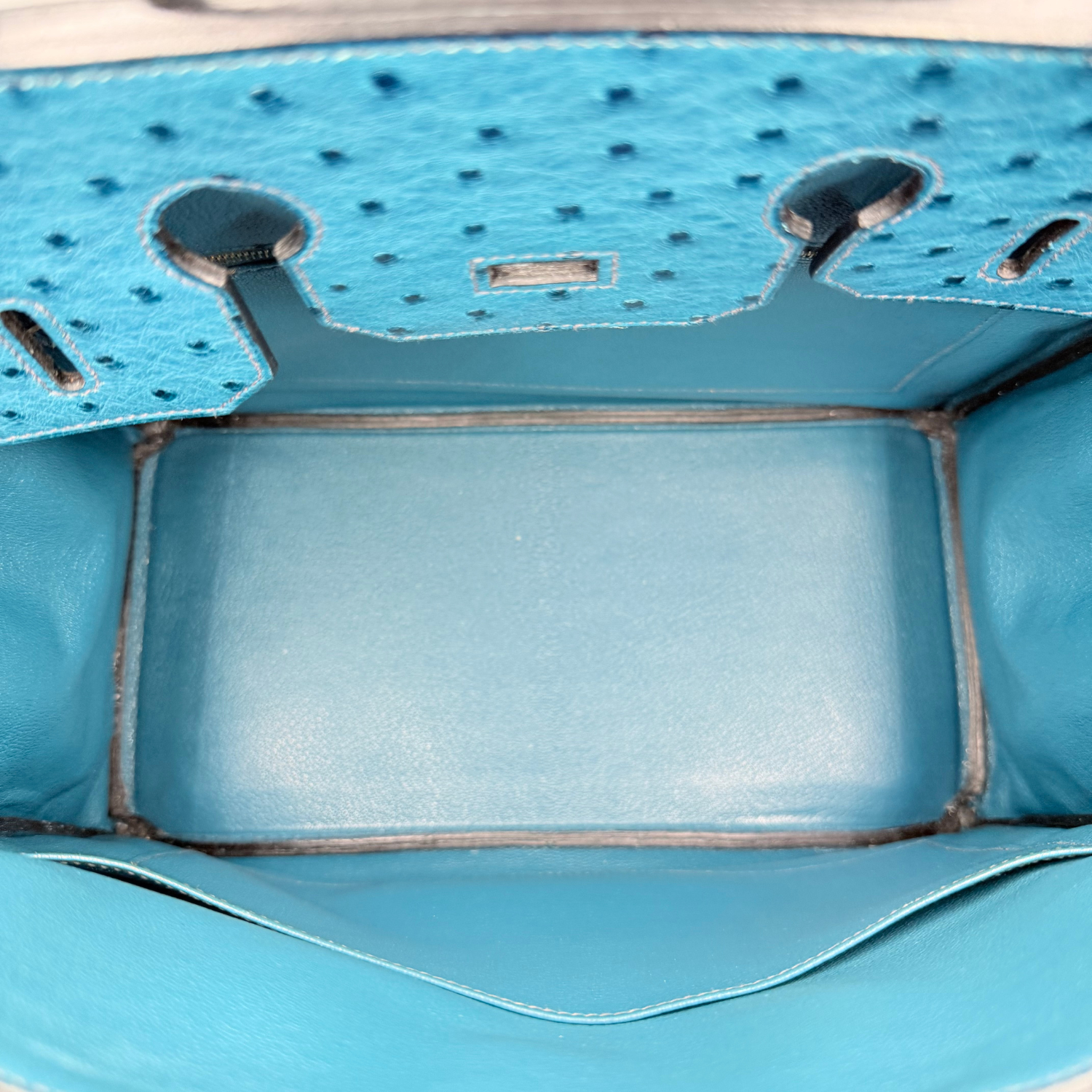 Hermès Ostrich Hac Birkin 32 A Bleu Roi