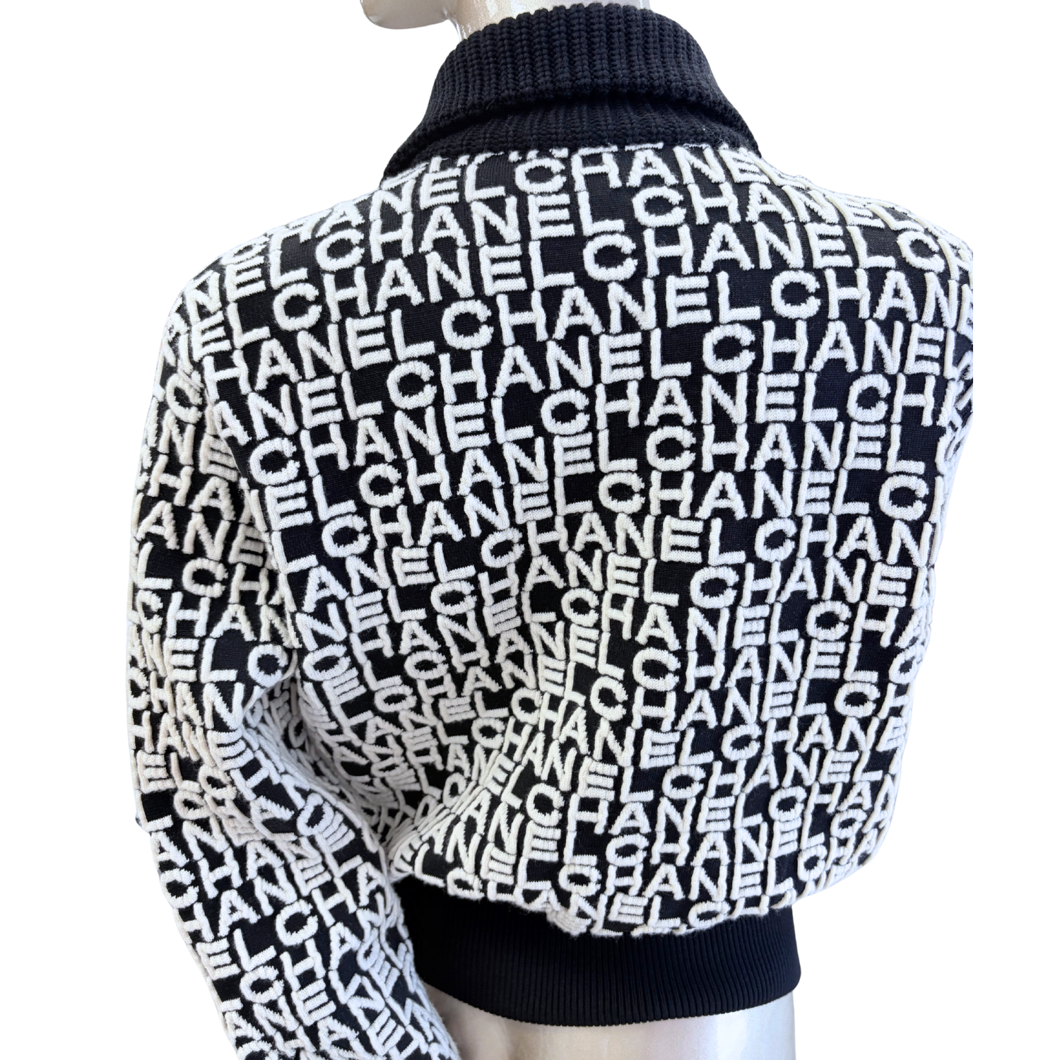 Chanel Printed Coco Neige Zip Up Bomber Jacket
