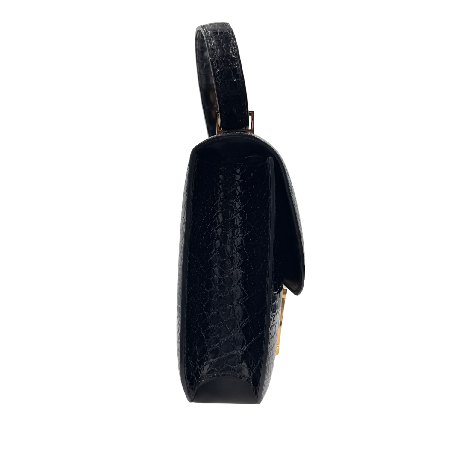 Vintage Constance 24 Black Crocodile with Gold Hardware
