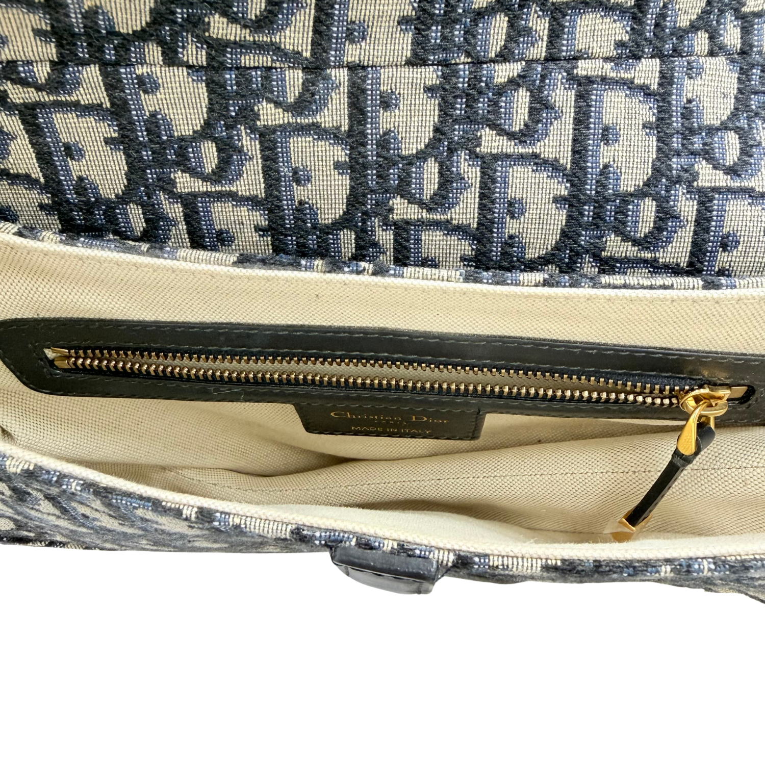 Christian Dior Saddle Bag Blue Dior Oblique Jacquard Canvas