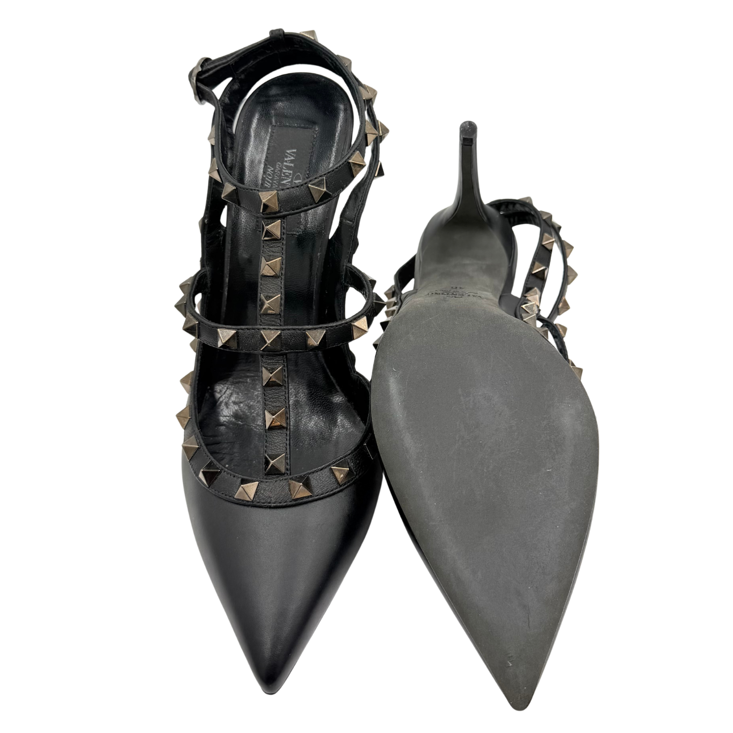 Valentino Rockstud T-Strap Black Size 40
