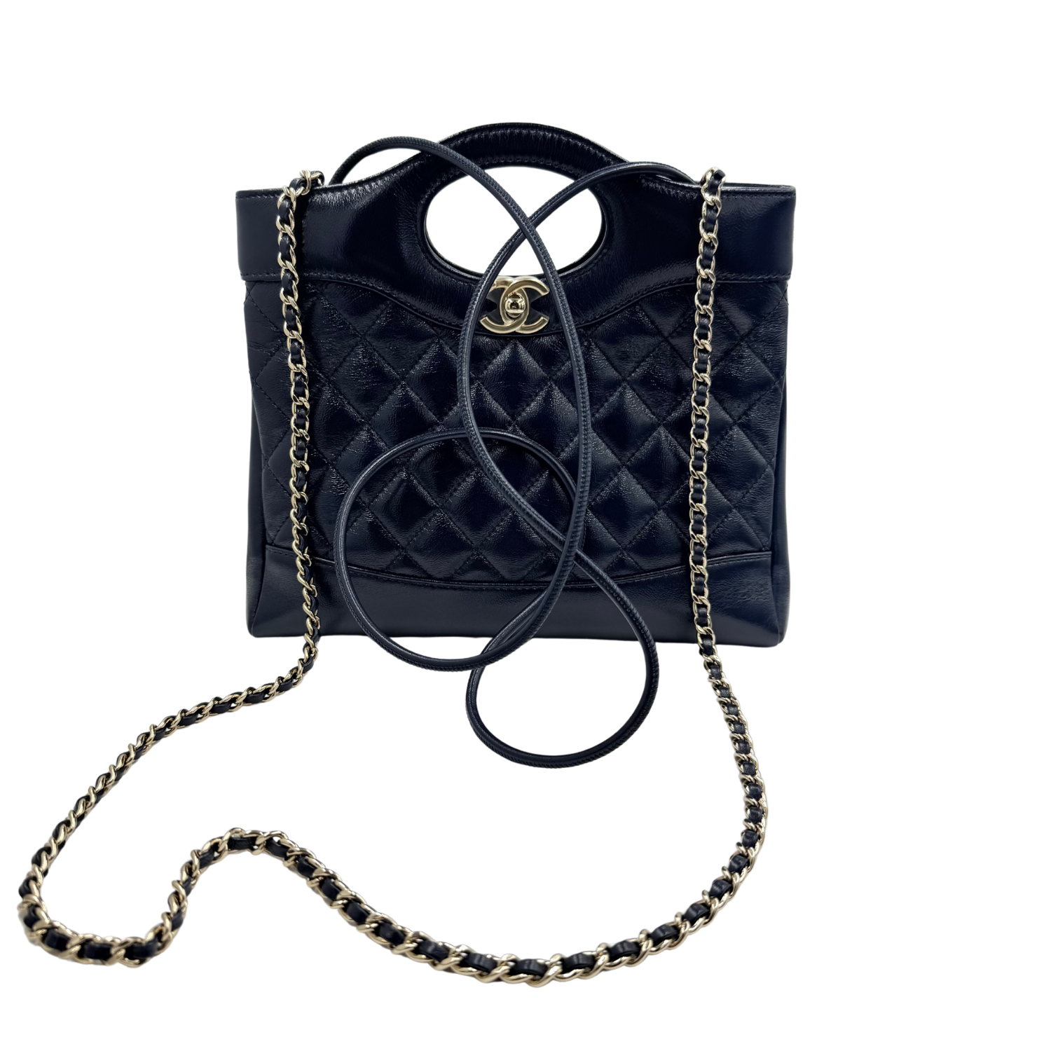 Chanel Quilted Small 31 Bag Navy