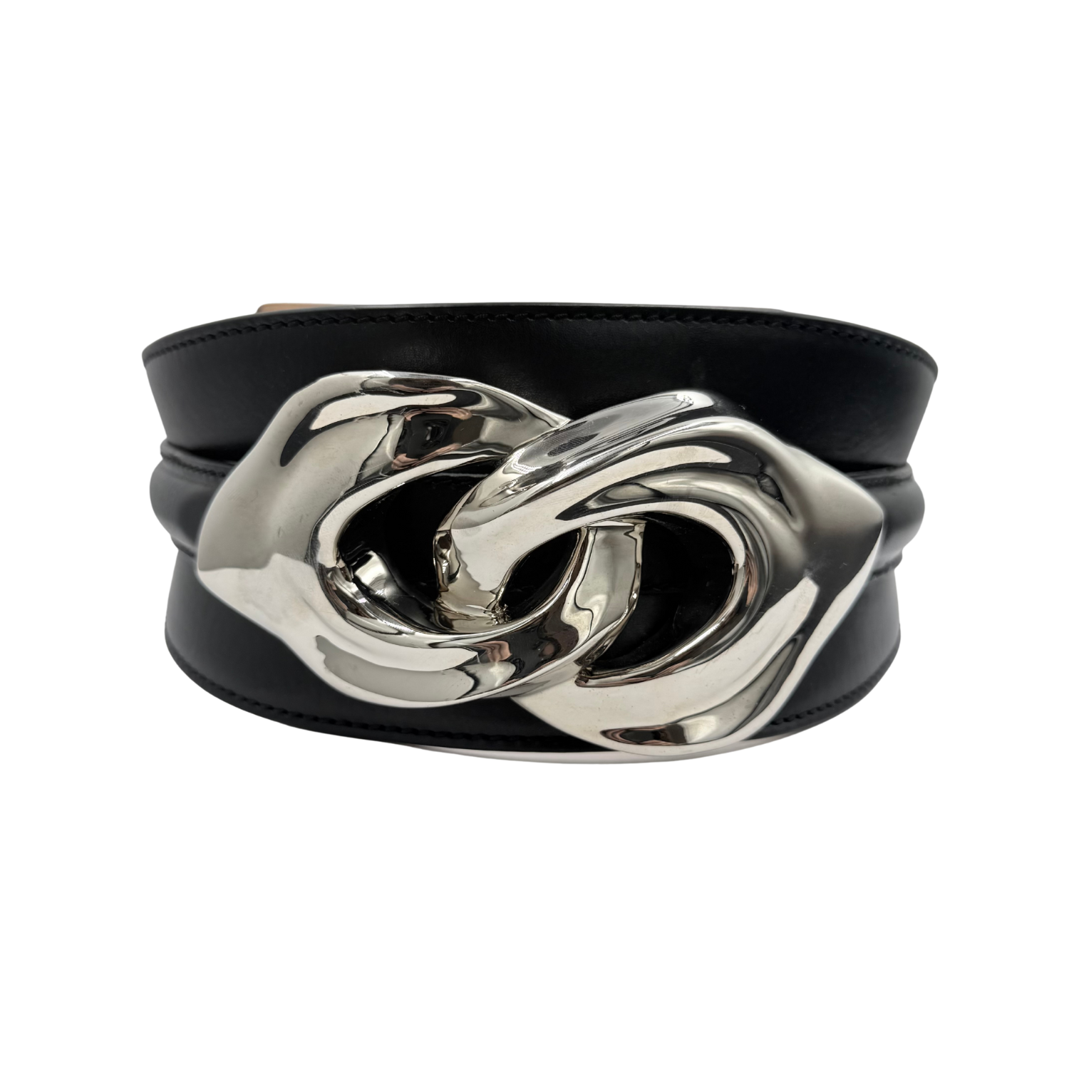 Alexander McQueen Sculpt Corset Leather Belt Black 75