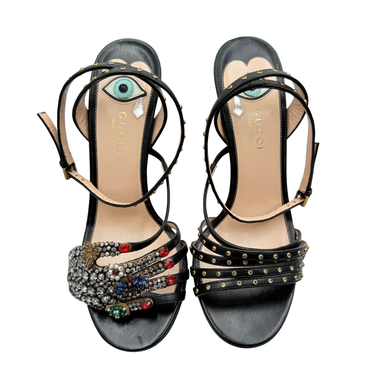 Gucci Nappa Queen Margaret Mid Heel Sandals