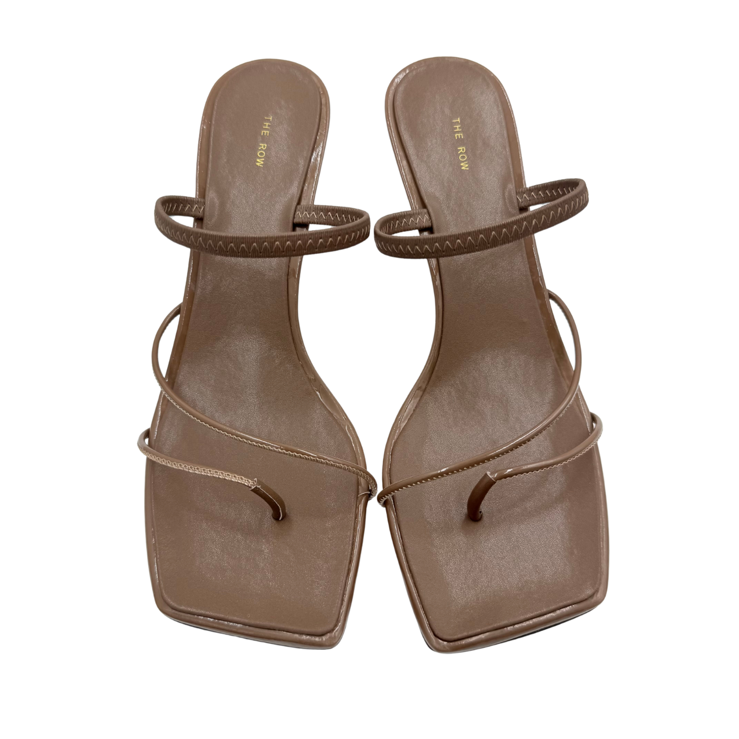 The Row Open Toe Strappy Heel Brown