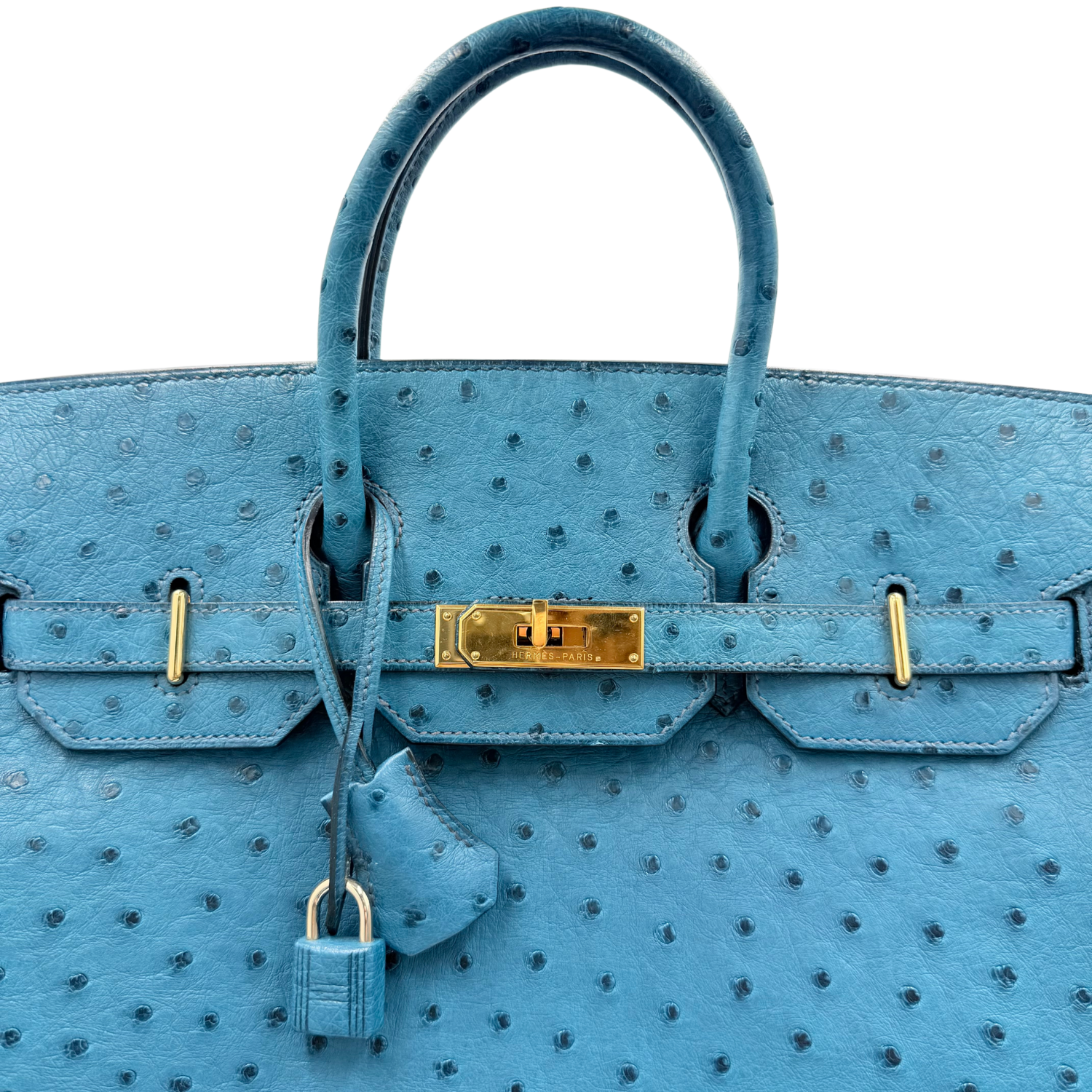 Hermès Ostrich Hac Birkin 32 A Bleu Roi