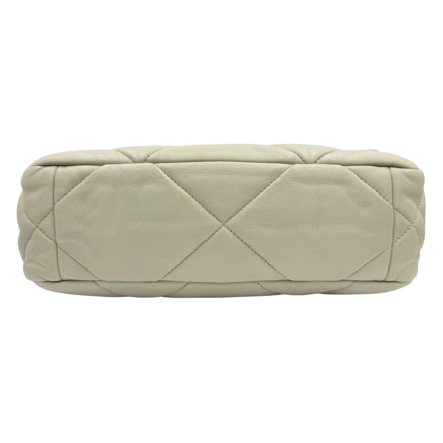 Chanel Small 19 Flap Quilted Lambskin Leather Light Gray/Sage