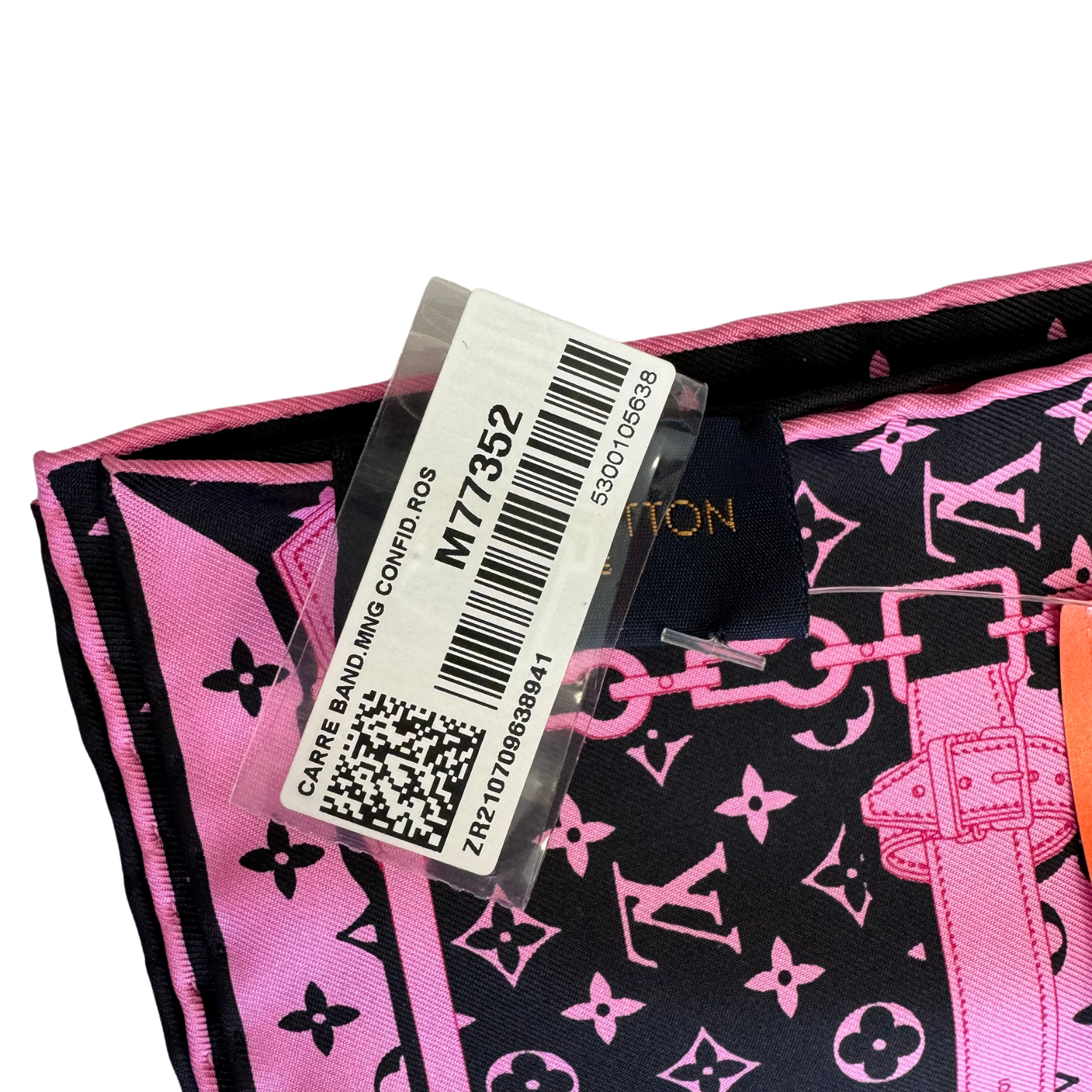 Louis Vuitton Silk Carre Bandanna Confidential Scarf Square 45 Pink